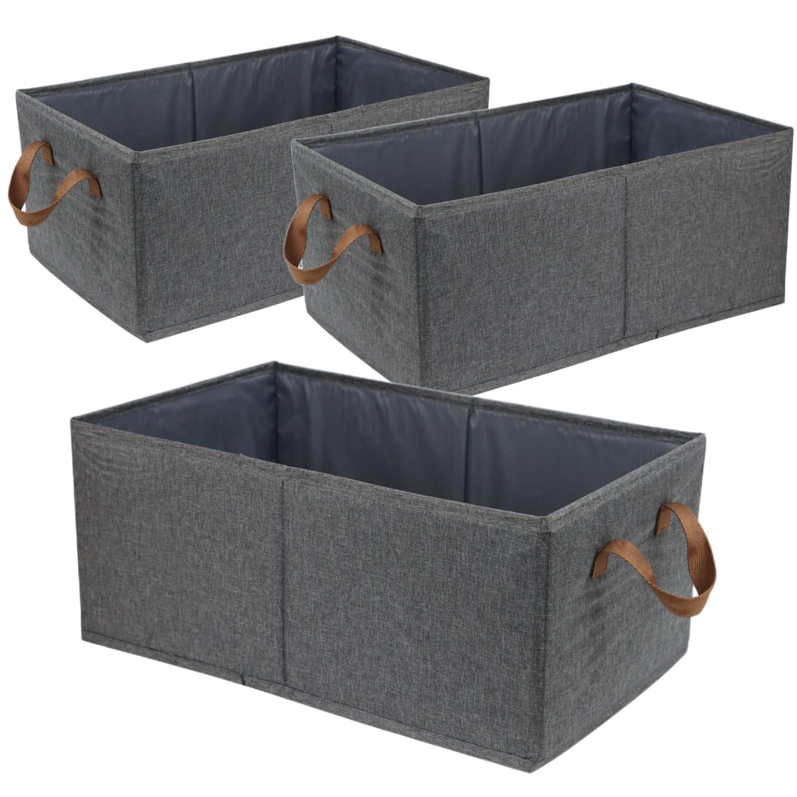 3-Pack Large Capacity Foldable Storage Bins | Closet Organizer System for Clothes, Bedding & Toys | Sturdy Shelving Baskets for Home, Office & Kids Room Organization (Beige) - Perfect for Closet Storage, Underbed Organization & Playroom Tidying
