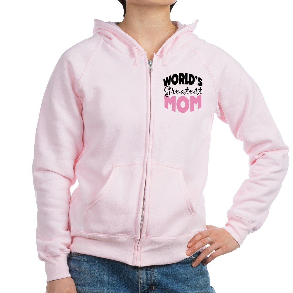 World's Greatest Mom Women's Zip Hoodie - Soft Fleece Pullover Sweatshirt for Women - Perfect Gift for Mother's Day, Birthday & Holidays | Cozy Lounge Wear, Casual Outfit, Everyday Comfort