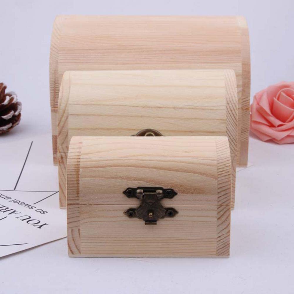 Large Capacity Rectangular Jewelry Box - Handmade Unfinished Wood Multifunctional Trinket Case, Lightweight & Delicate for Tabletop Storage | Perfect for Organizing Necklaces, Rings & Earrings