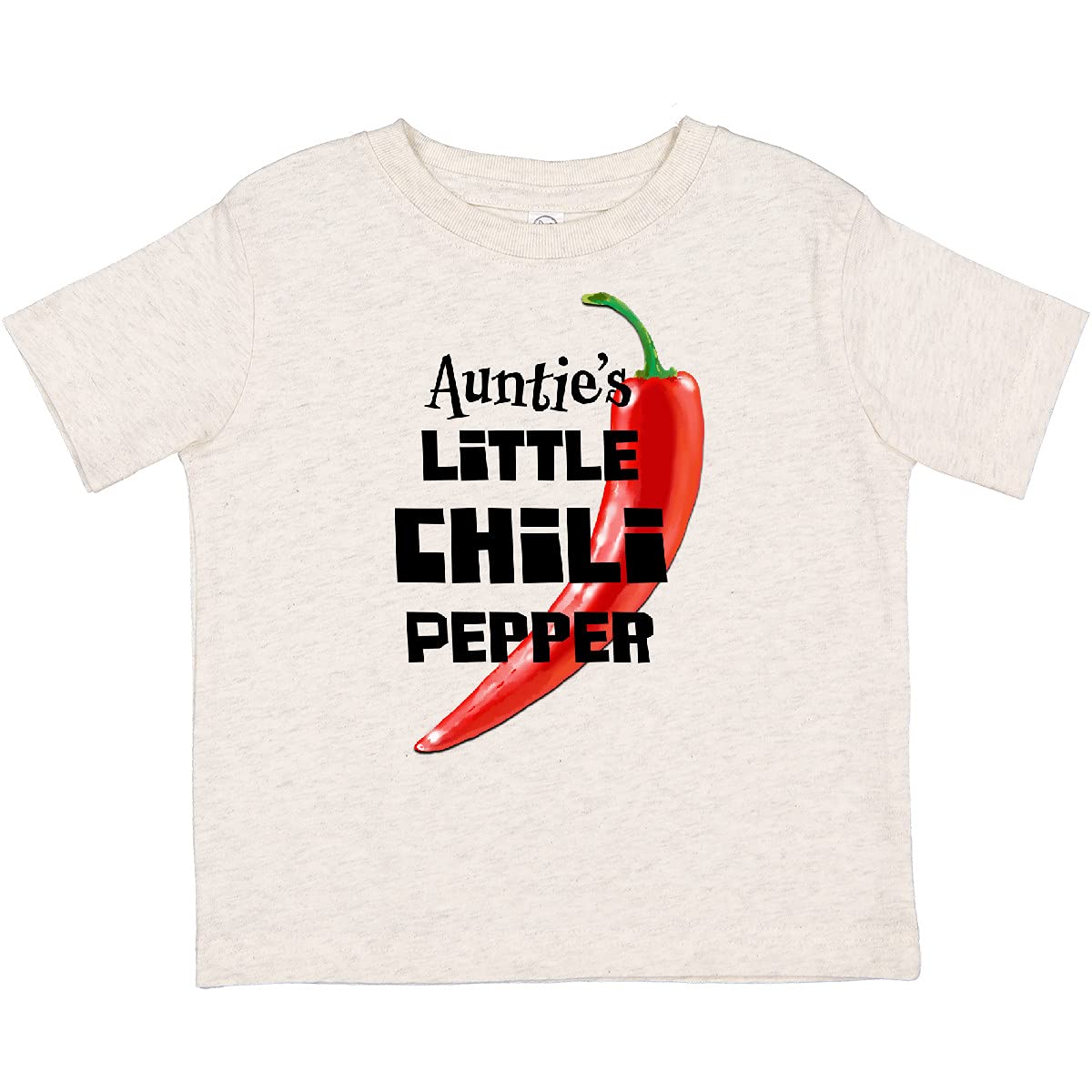 Inktastic Auntie's Little Chili Pepper Toddler T-Shirt - Cute & Funny Baby Clothes for Boys & Girls - Perfect for Family Gatherings, Birthdays & Playdates