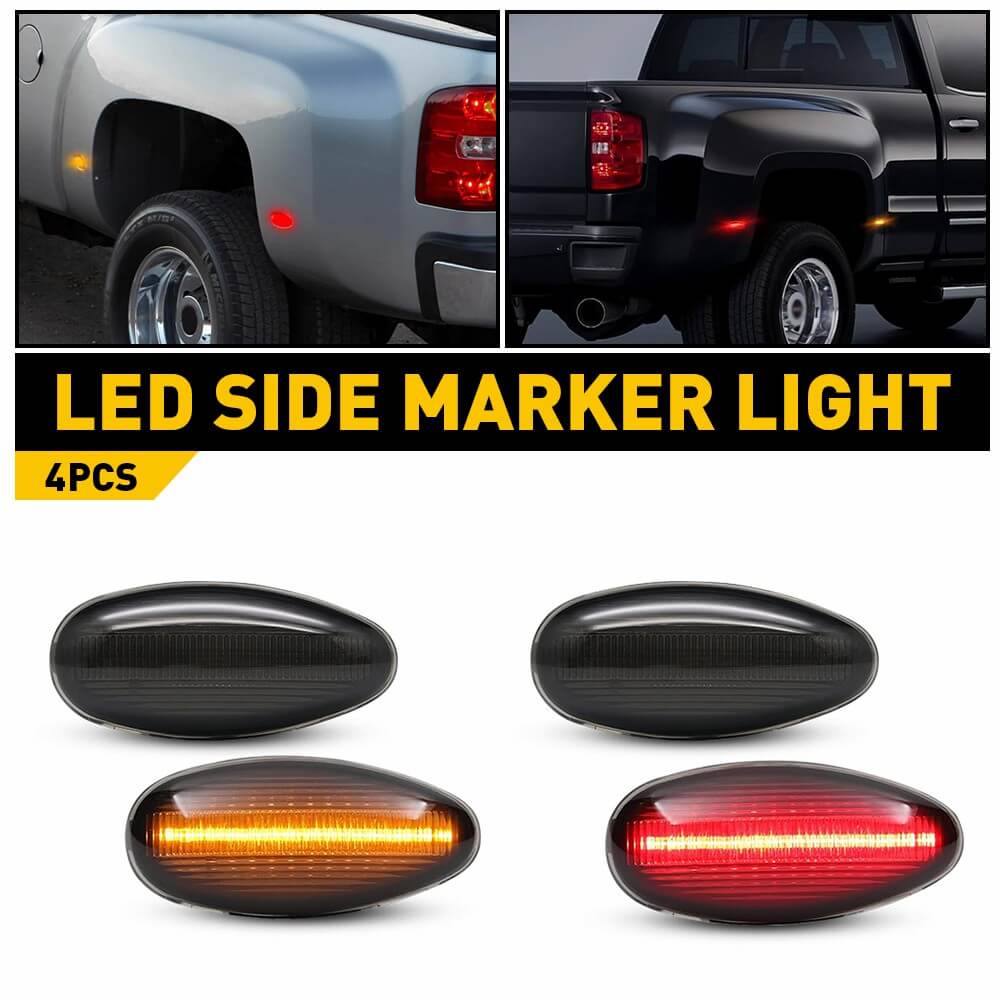 LED Fender Side Marker Light for 1999-2014 Chevrolet Silverado & GMC Sierra 2500HD/3500HD Dually Models - Waterproof & Durable Truck Accessories for Night Driving Safety