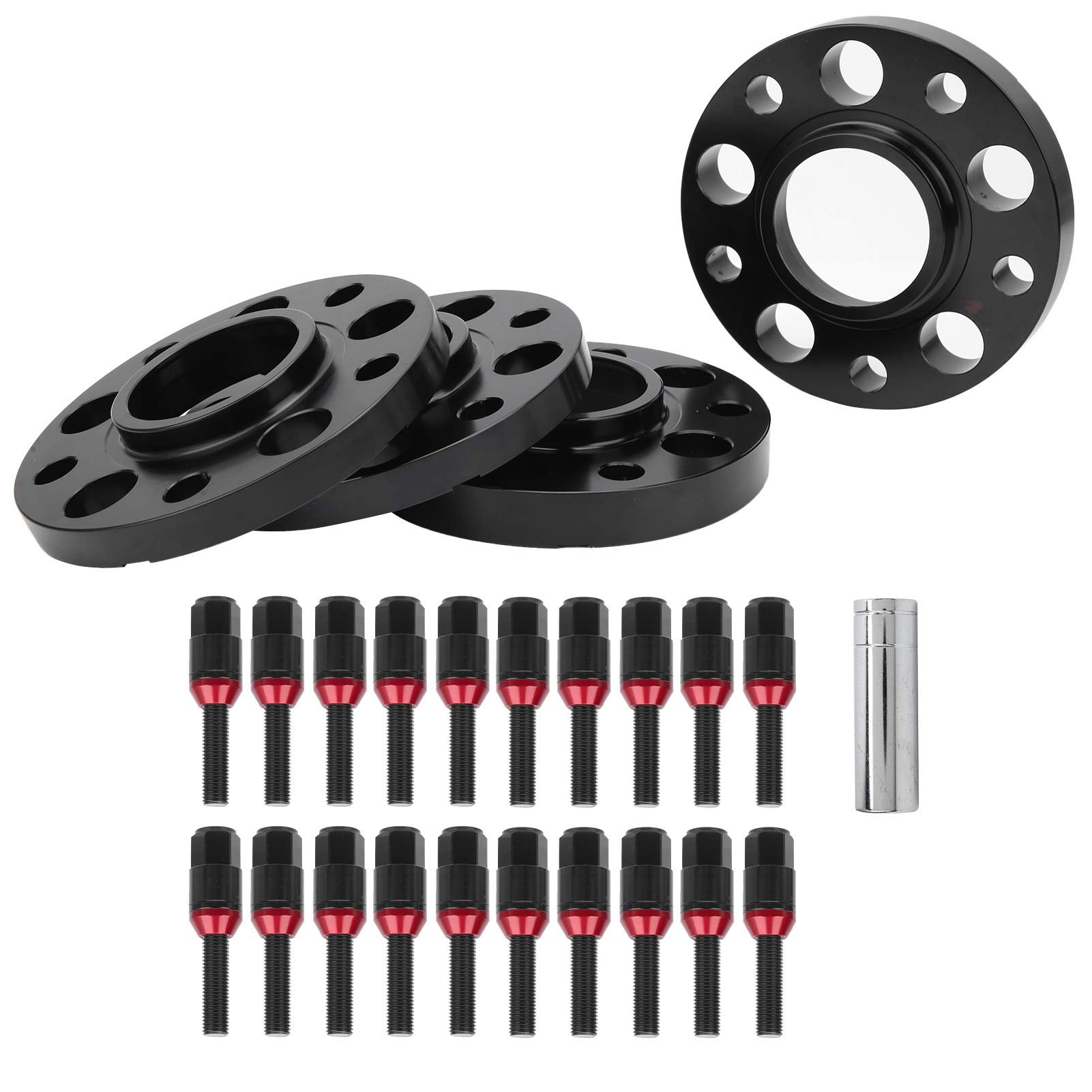 **M12x1.5 Hub Centric Wheel Spacers Staggered Kit with Lug Bolts - Compatible with BMW 1/3/5/6/7 Series (E82, E30, E36, E60) - Black Aluminum Wheel Spacers for Enhanced Fitment & Stance - Perfect for Performance Upgrades & Custom Wheel Fitment**
