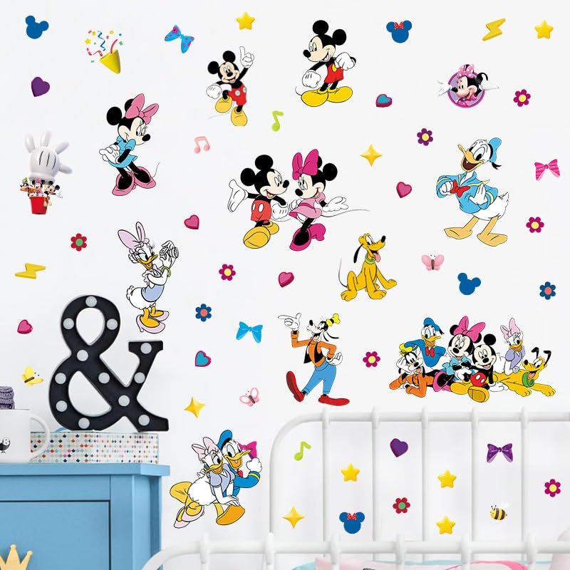 HeyAlpha Removable Cartoon Mouse Wall Stickers for Kids - DIY Nursery, Bedroom & Playroom Decor - Fun & Easy Wall Decoration for Girls & Boys
