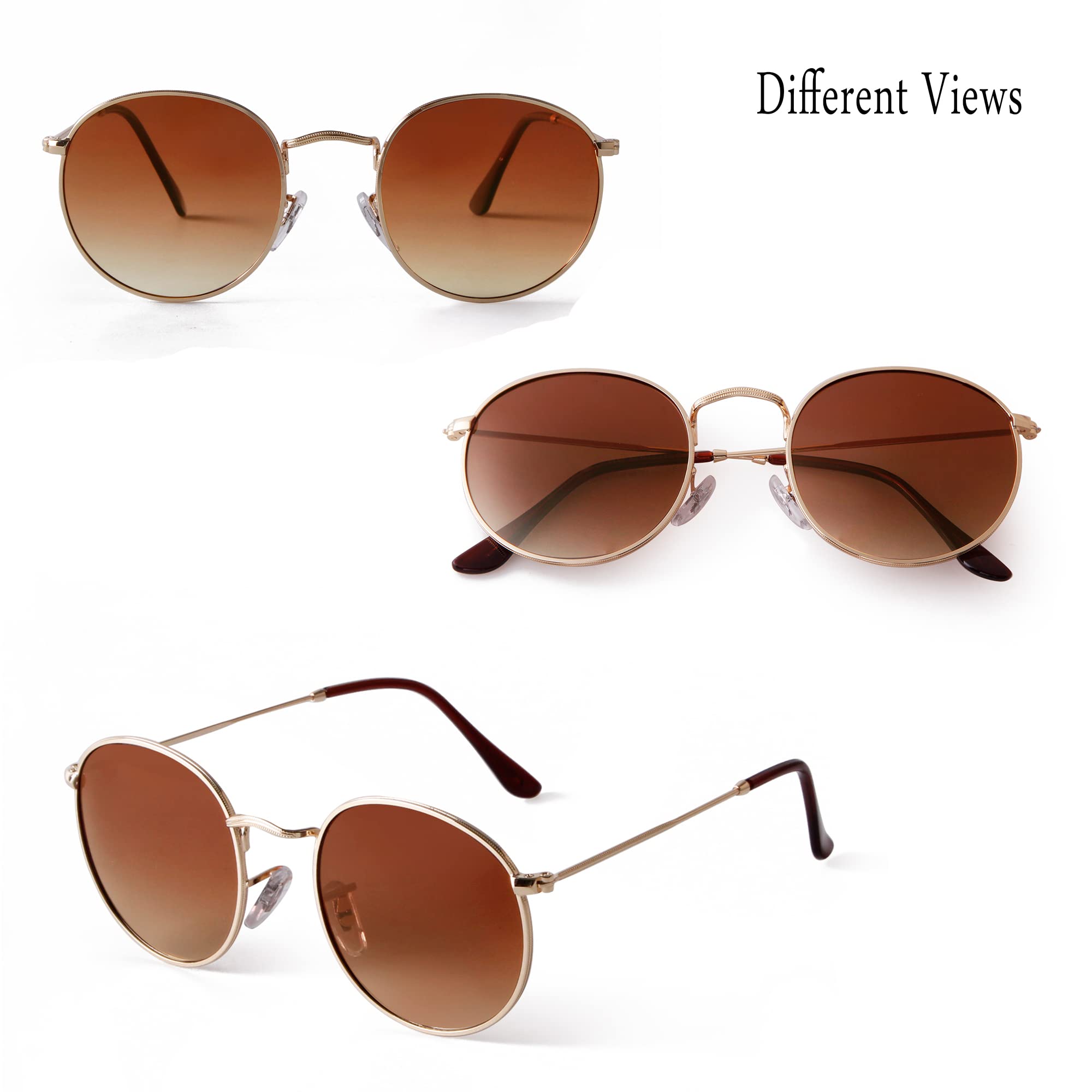Women's & Men's Round Polarized Sunglasses - UV Protection, Circle Frame for Outdoor Activities, Driving, Beach & Fashion