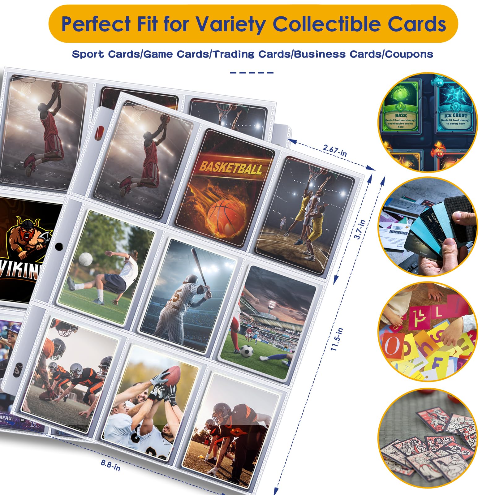 900-Pocket Trading Card Binder - Premium PU Leather Zip Closure Album for TCG, Sports & Collectible Cards | Durable Display Holder for Pokemon, MTG, Baseball Cards | Perfect for Gaming Tournaments, Collectors & Card Storage