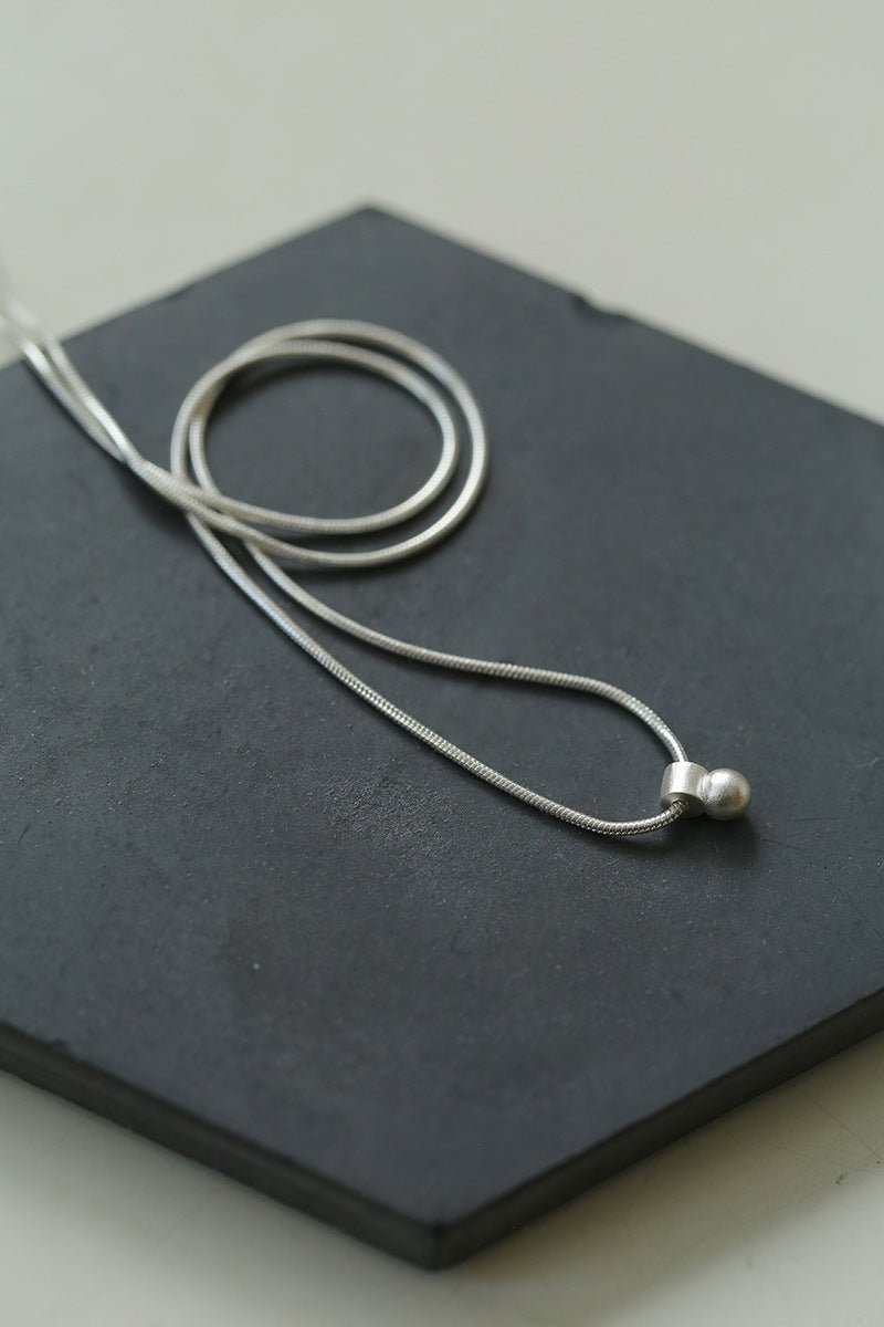 Minimalist Frosted Silver Ball Pendant Necklace for Women - Elegant Layering Jewelry for Everyday Wear & Special Occasions