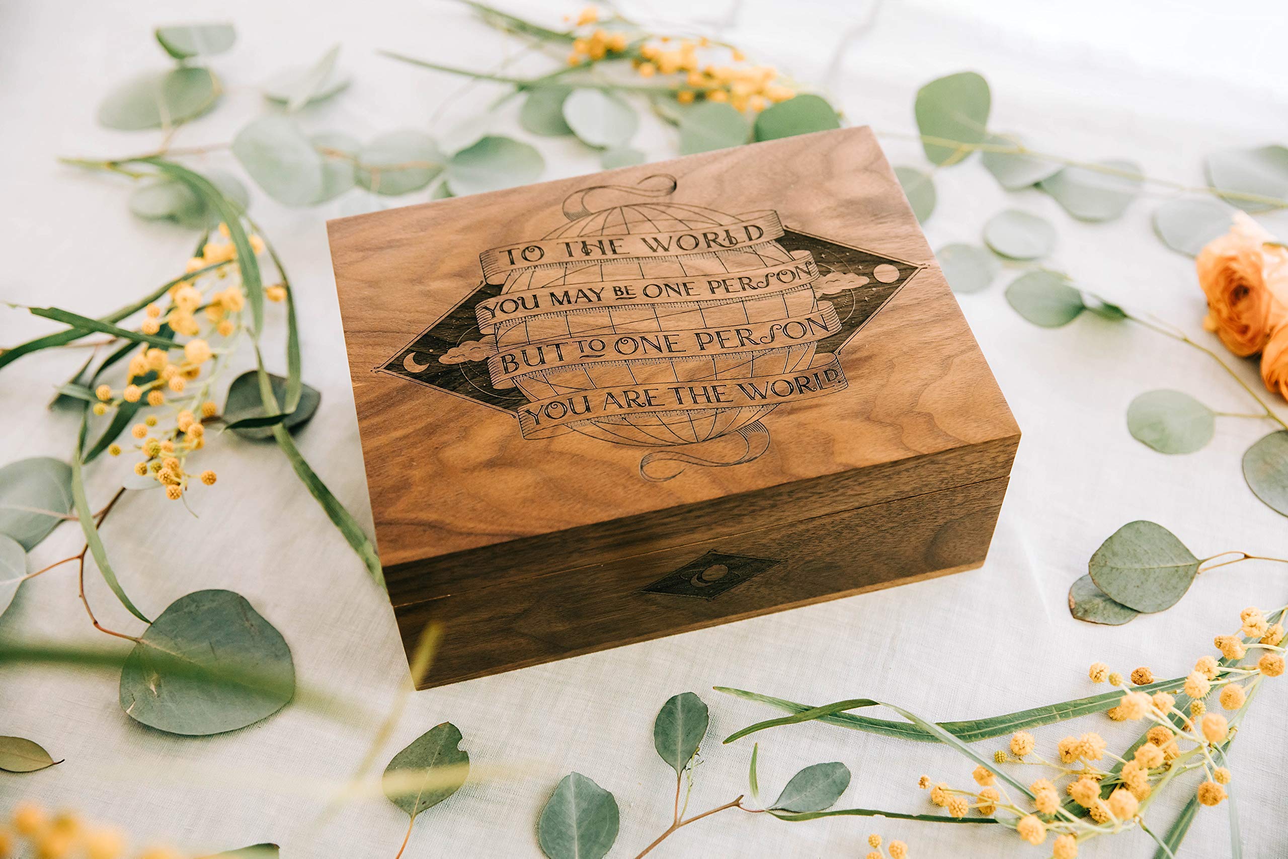 Personalized Wood Keepsake Box - Custom Engraved Gift for Anniversary, Wedding, Baby Shower & Memory Storage | Perfect for Home Decor, Jewelry Organizer & Special Occasion Gifts