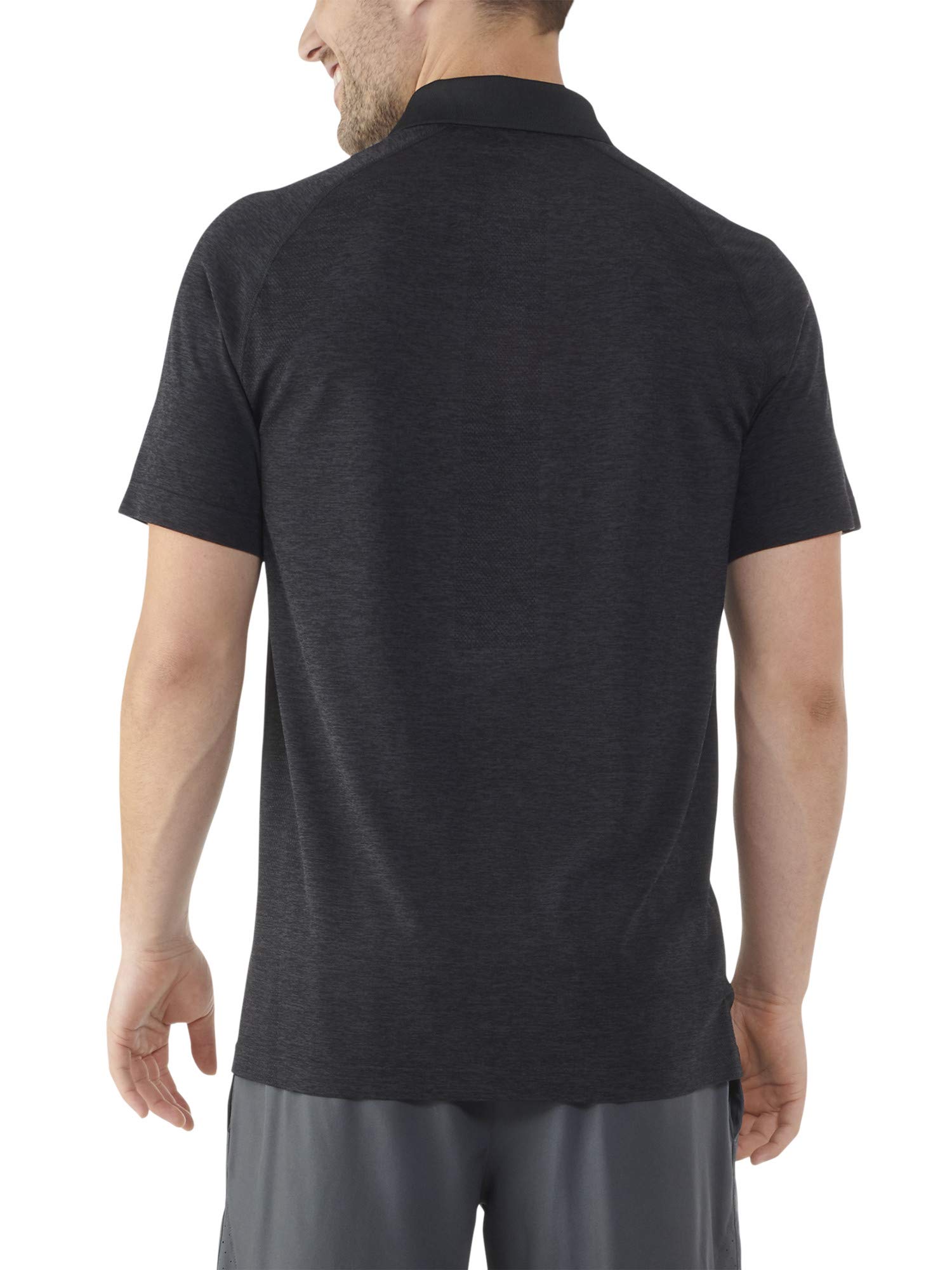 Breathable Moisture-Wicking Men's Short-Sleeve Performance Polo Shirt - Seamless Activewear for Gym, Golf & Outdoor Sports