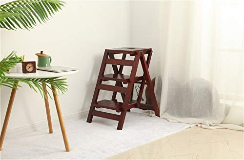 Multifunctional Folding Wooden Step Stool - Creative Home Stool for Kitchen, Bathroom & Office (White, 3-Step) - Perfect for Reaching High Shelves & Storage Spaces