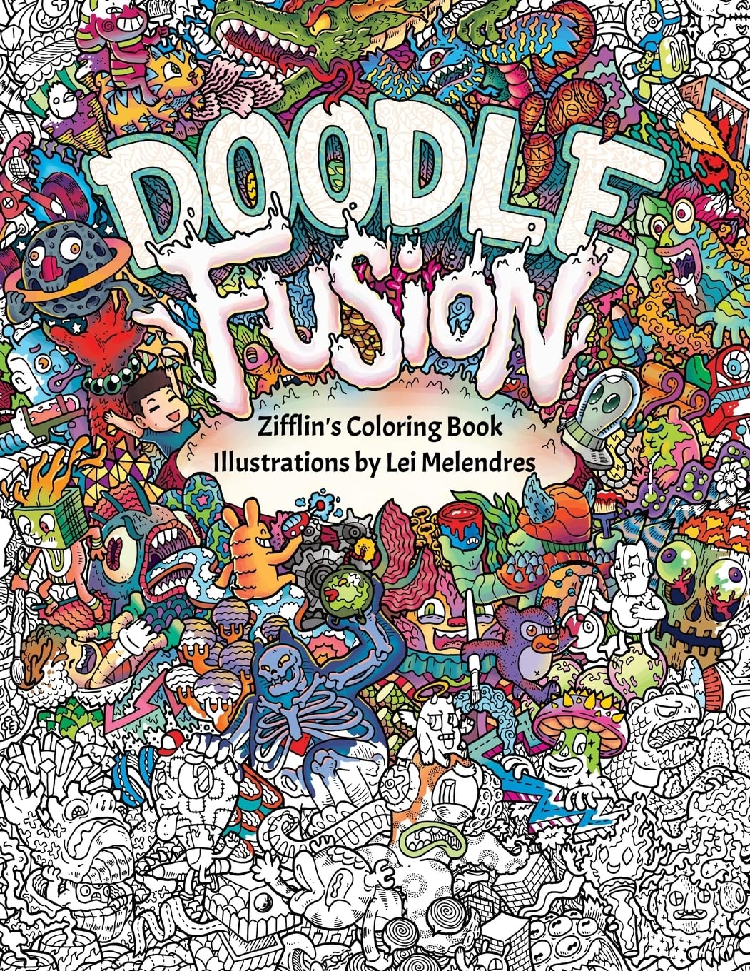 Doodle Fusion: Zifflin's Creative Coloring Book for Adults & Kids - Stress Relief, Art Therapy & Family Bonding Activity