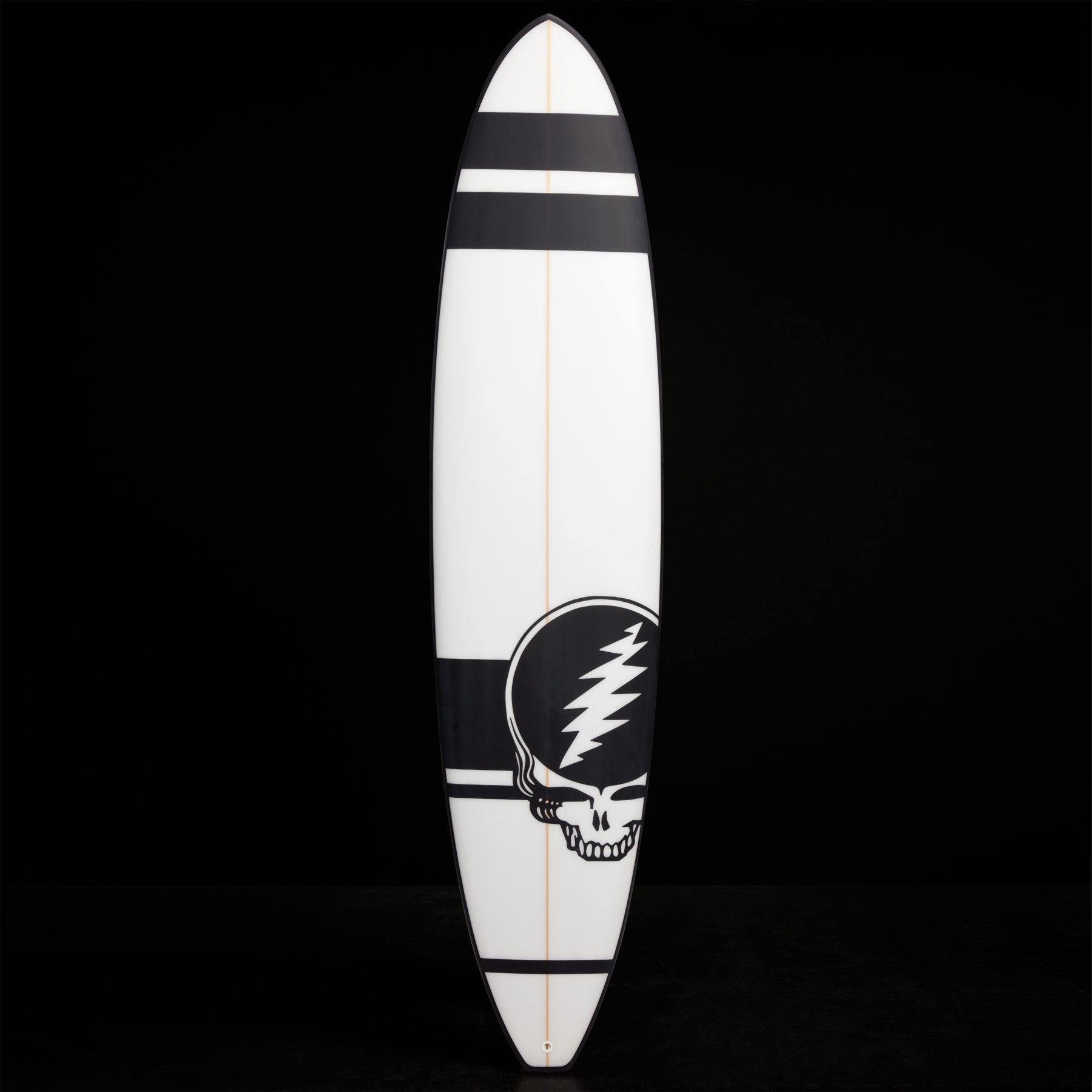 Grateful Dead 7'10 Longboard Surfboard - White & Black Skull Design | Perfect for Surfing, Beach Decor & Collector's Item