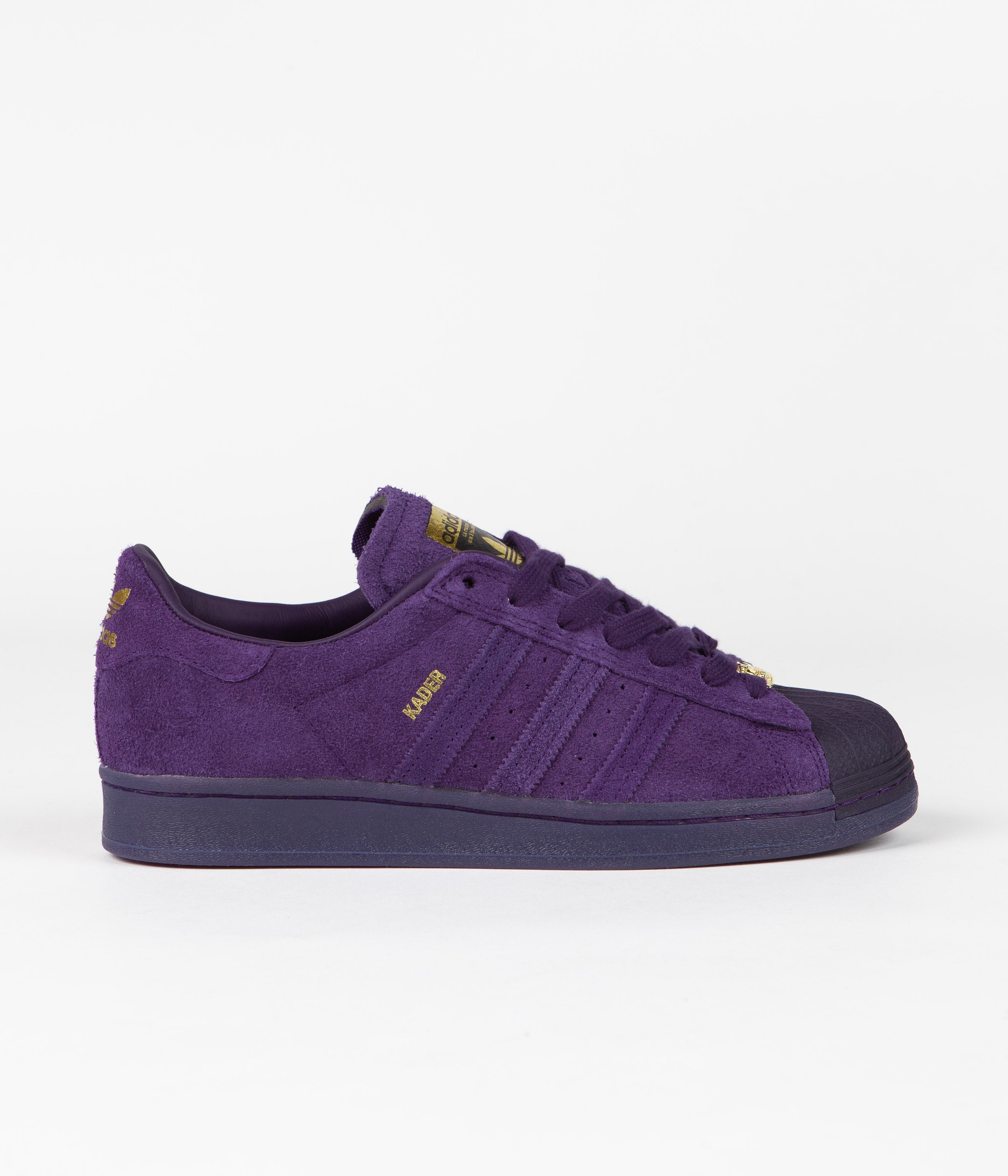 Adidas x Kader Superstar ADV Shoes for Men - Dark Purple & Gold Metallic Sneakers | Casual Streetwear & Skateboarding Shoes