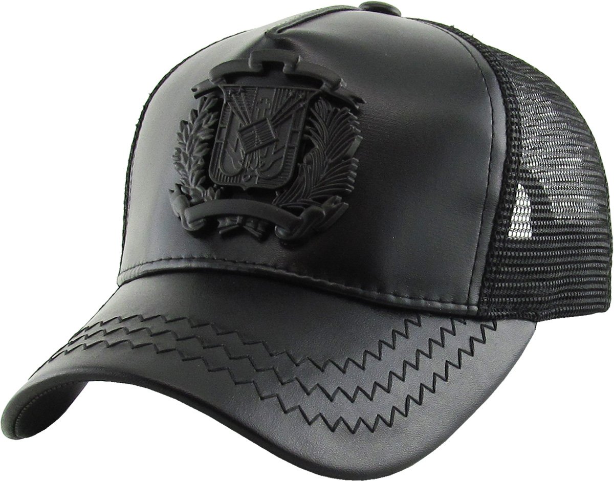 Dominican Republic Gold Badge Wolf Rooster Tuna Trucker Cap - Adjustable Snapback Hat for Men & Women | Perfect for Fishing, Outdoor Adventures & Streetwear Fashion