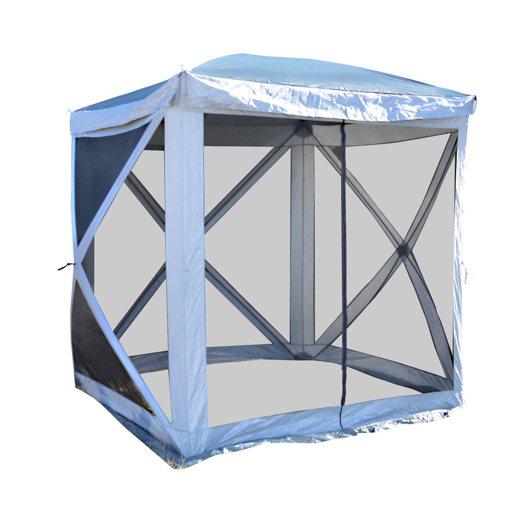 6 Ft. x 6 Ft. Portable Pop-Up Canopy Tent with Mesh Screen - Perfect for Camping, Beach, Backyard, and Outdoor Events