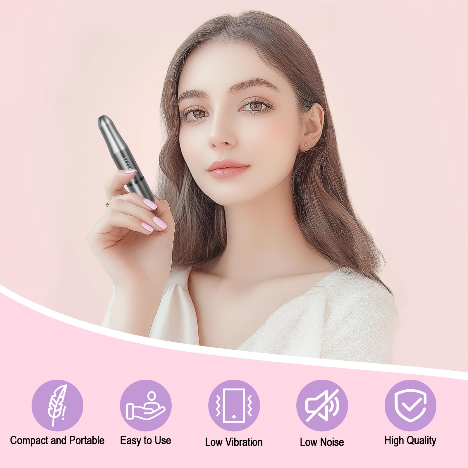 JISHO Professional Electric Nail Drill Machine - 25000 RPM Adjustable Speed, Corded Nail File with Ceramic Bits for Acrylic Nails, Gel & Manicures - Portable Design for Home & Salon Use (Gray) - Perfect for Beginners & Nail Technicians