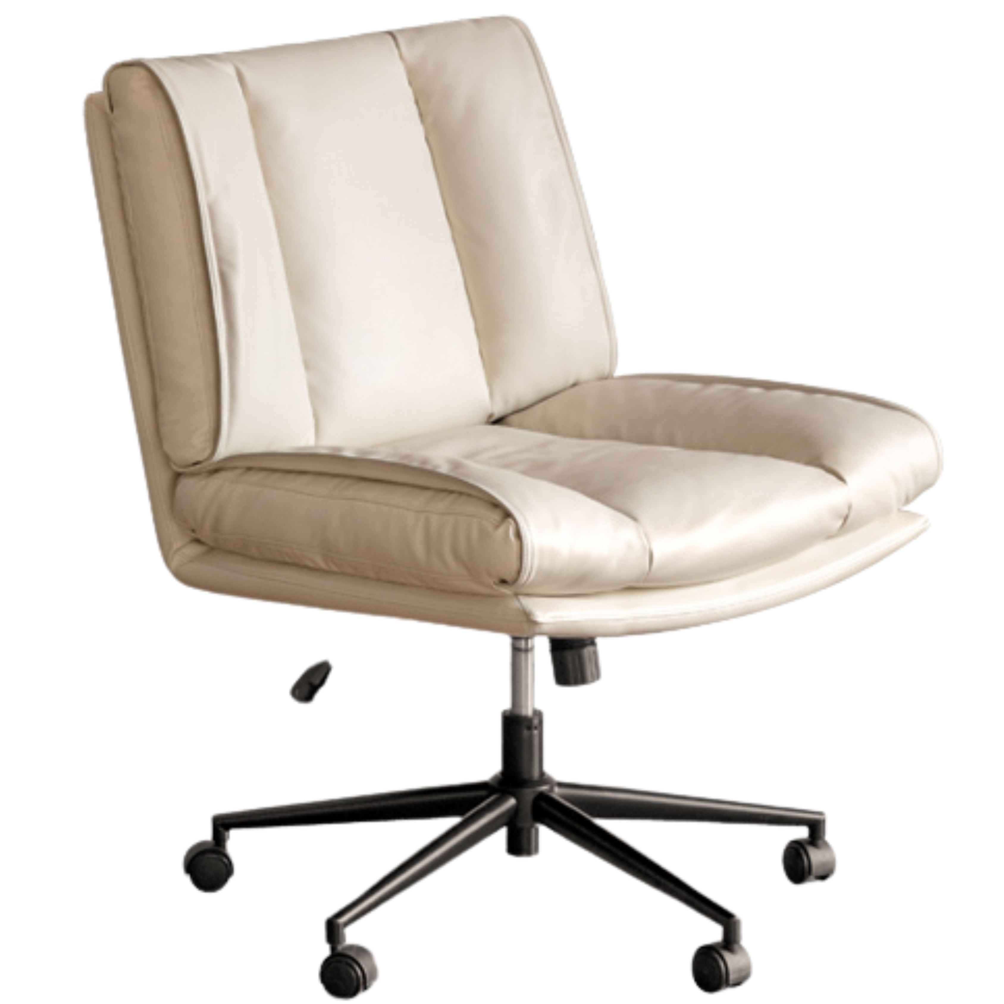 19.7x26.8x34.6-38.6 inch / 50x68x88-98 сm / milky white / Mobile model swivel chair organic leather milky white