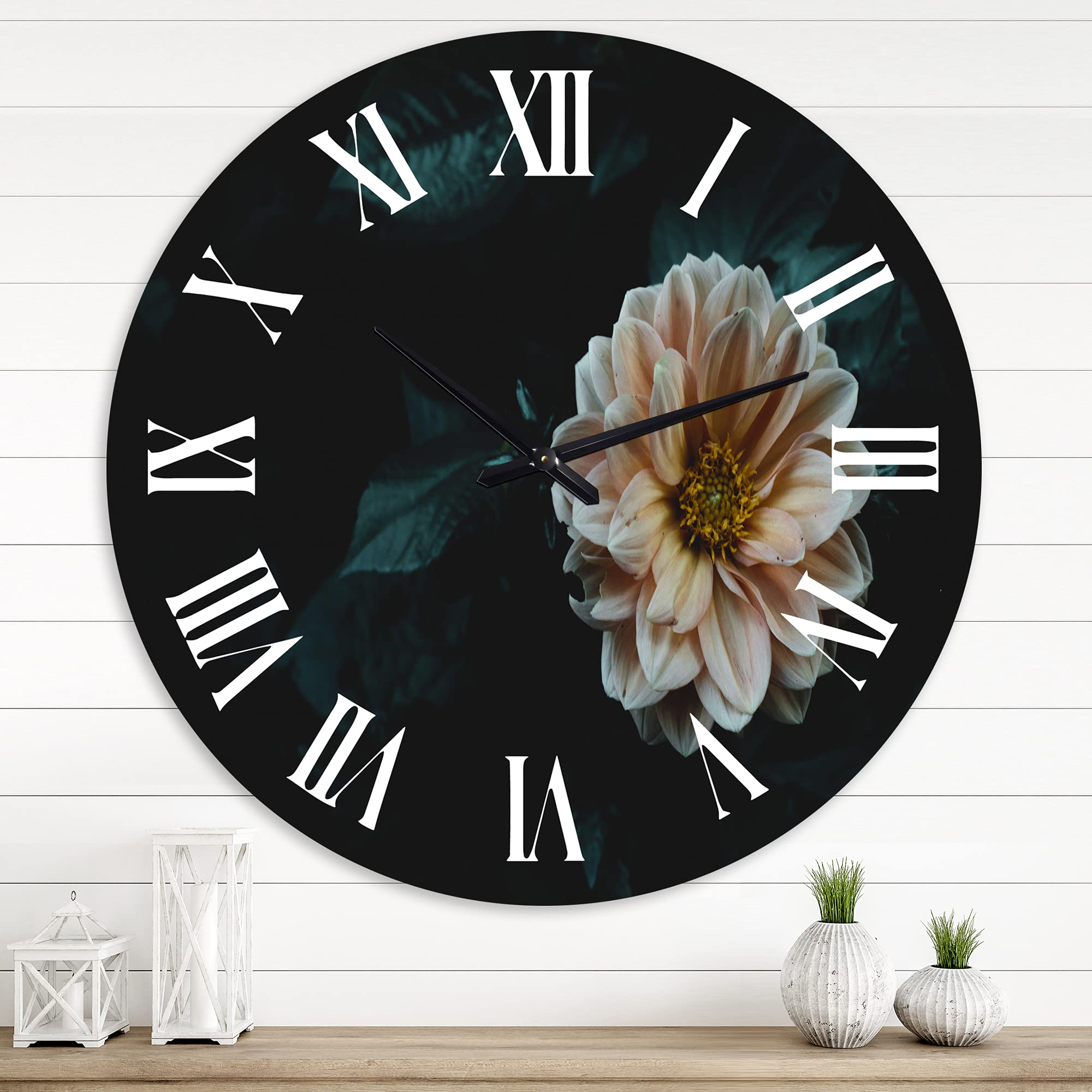 Blooming Yellow Flower Wall Clock - Large Traditional Floral Kitchen Decor for Home & Office | Perfect for Living Room, Bedroom, and Dining Area