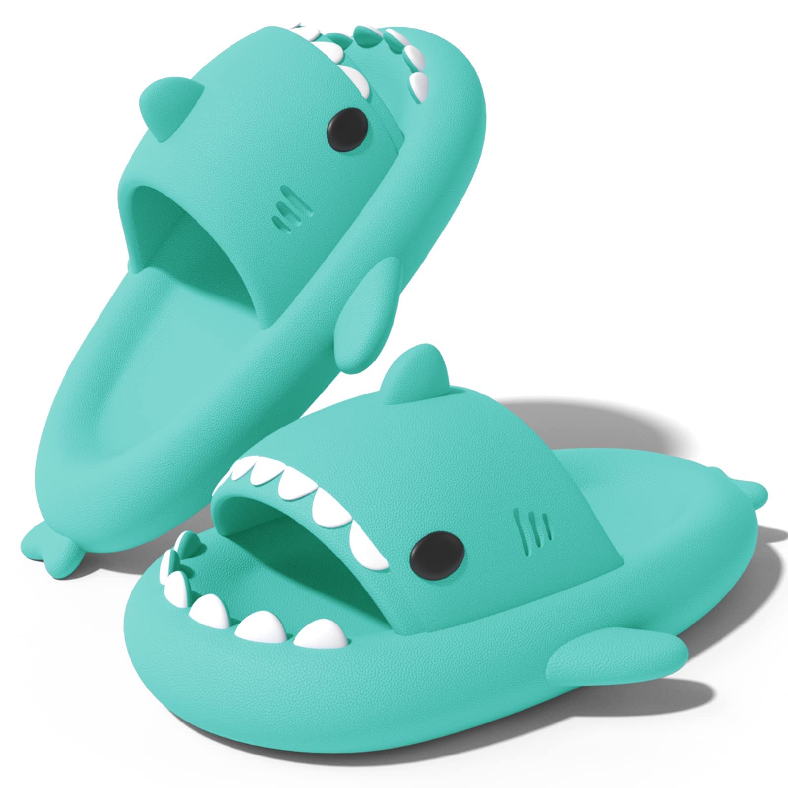 **NIBESSER Shark Slippers for Adults & Kids - Comfortable Summer Beach, Bath, Pool Slides with Thickened Non-Slip Sole - Cute Shark House Slippers for Indoor & Outdoor Use**    *(Use for lounging at home, beach vacations, poolside relaxation, or spa days!)*