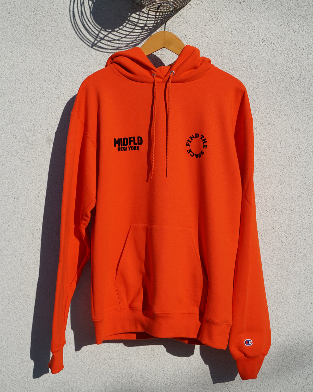 Champion™ Find the Space Double Logo Hoodie - Orange | Men's & Women's Casual Pullover Sweatshirt for Streetwear, Gym & Lounge Wear