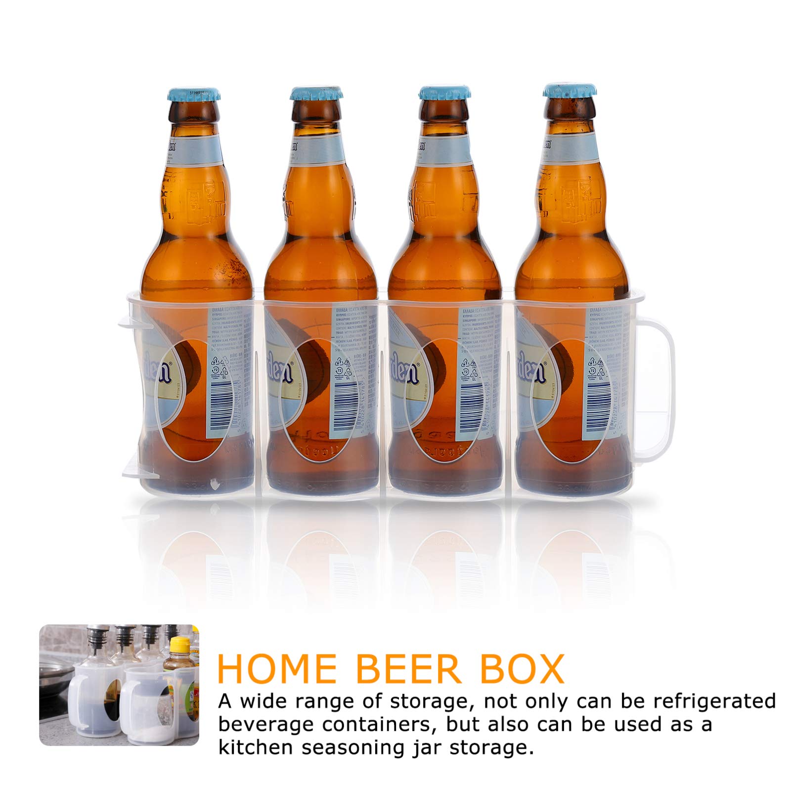 Hemoton 2-Pack Plastic Beverage Organizer - Beer, Soda Can & Bottle Fridge Storage Bin for Refrigerator, Pantry, Kitchen - Perfect for Organizing Drinks, Food Containers & Crisper Dispenser