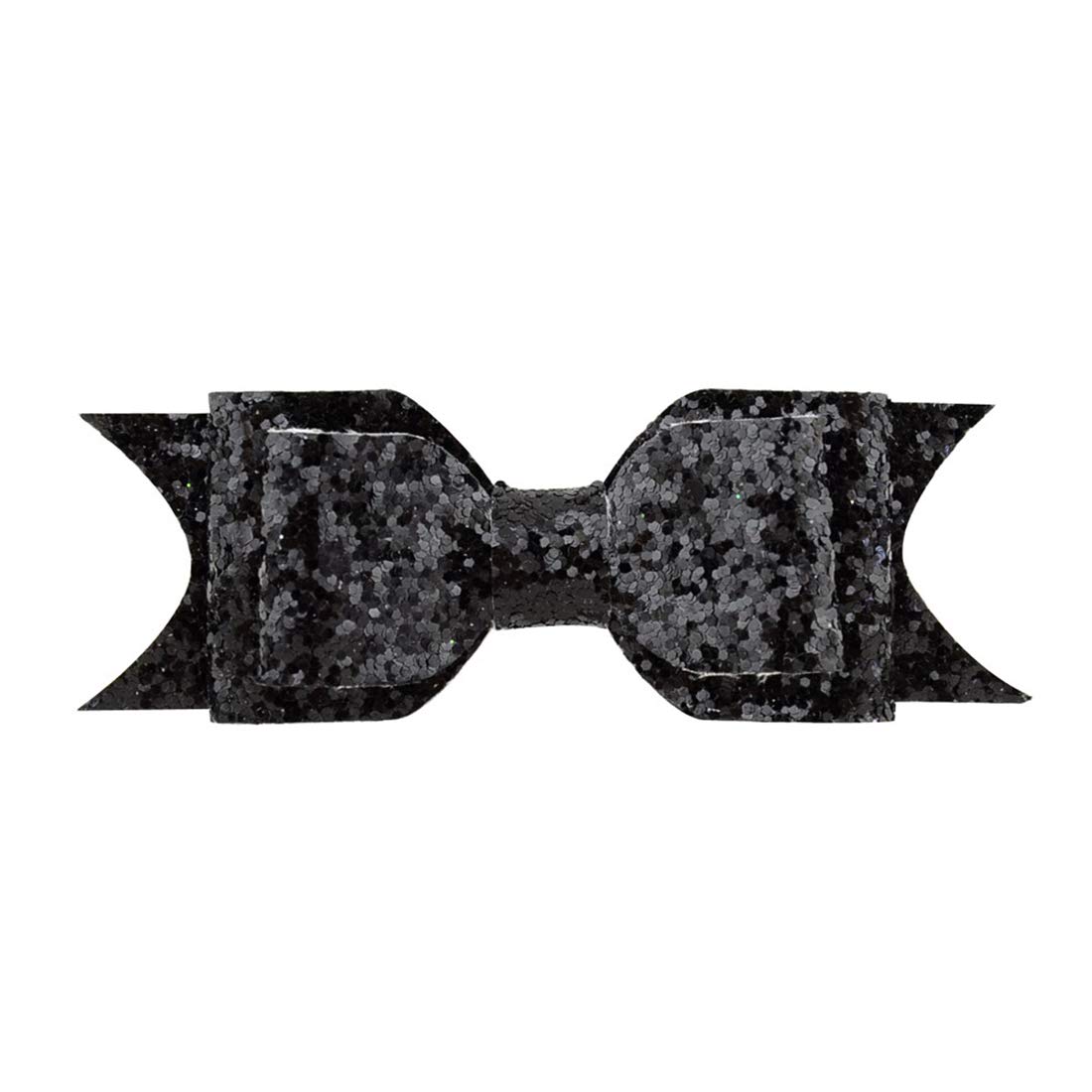 4 Pack Glitter Hair Clips with Sequin Bows - 3.75 Inch Hair Barrettes for Women, Girls & Teens - Mixed Colors - Perfect for Cheerleading, Parties & Everyday Fashion Accessories
