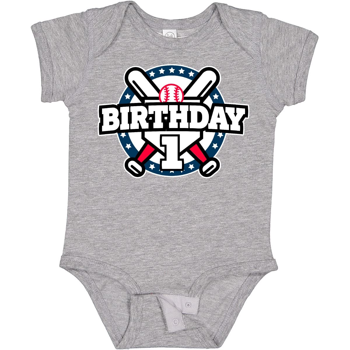 Inktastic Baseball Birthday 1 Baby Bodysuit - Soft Cotton Infant Onesie for Boys & Girls - Perfect for Baseball Themed Parties, First Birthday Gifts & Casual Outfits