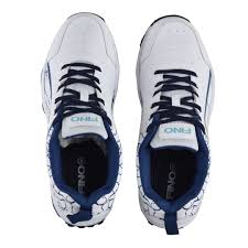 FINO C 13 Cricket Shoes for Men - White & Navy Blue Sports Shoes with Enhanced Grip & Comfort - Perfect for Cricket Matches, Training & Outdoor Sports