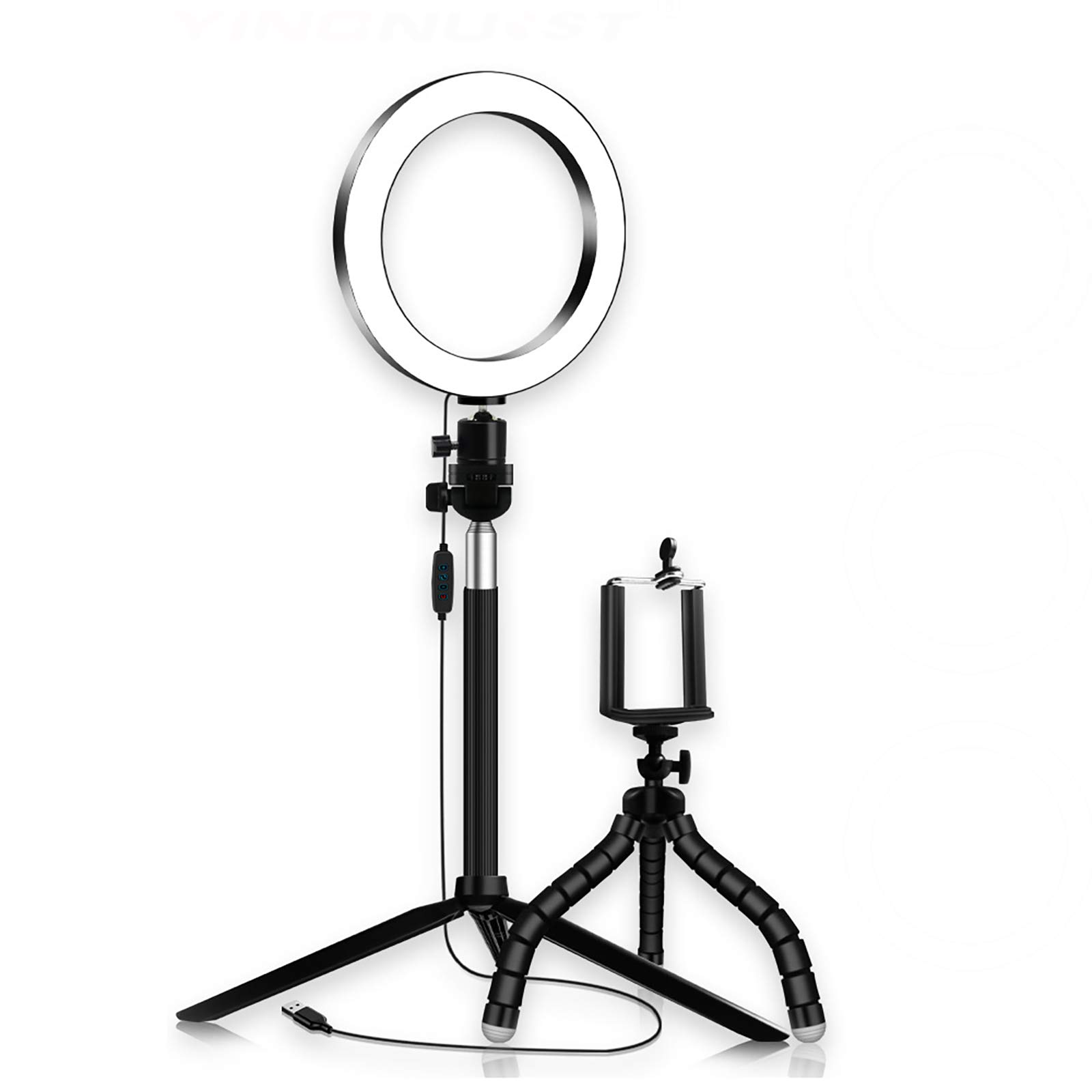 Professional Selfie Ring Light with Adjustable Tripod Stand & Phone Holder - 10