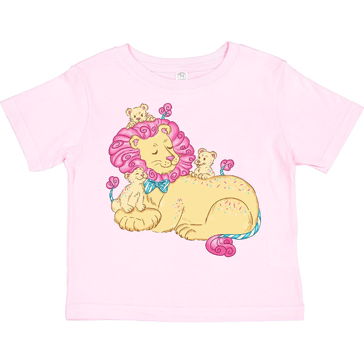 Inktastic Cotton Candy Lions with Pink Mane Toddler T-Shirt - Cute Graphic Tee for Boys & Girls - Perfect for Playdates, Birthdays & Everyday Wear