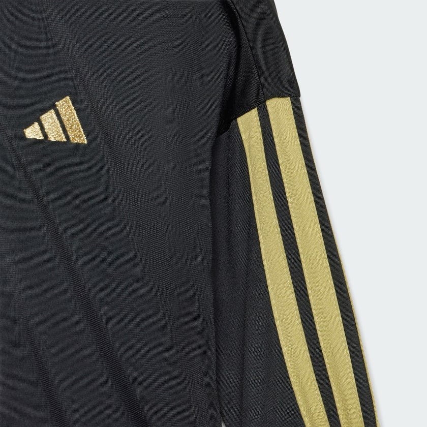 Adidas Kids 3-Stripes Climacool Black & Gold Tracksuit Set - Breathable Athletic Outfit for Running, Sports & Casual Wear