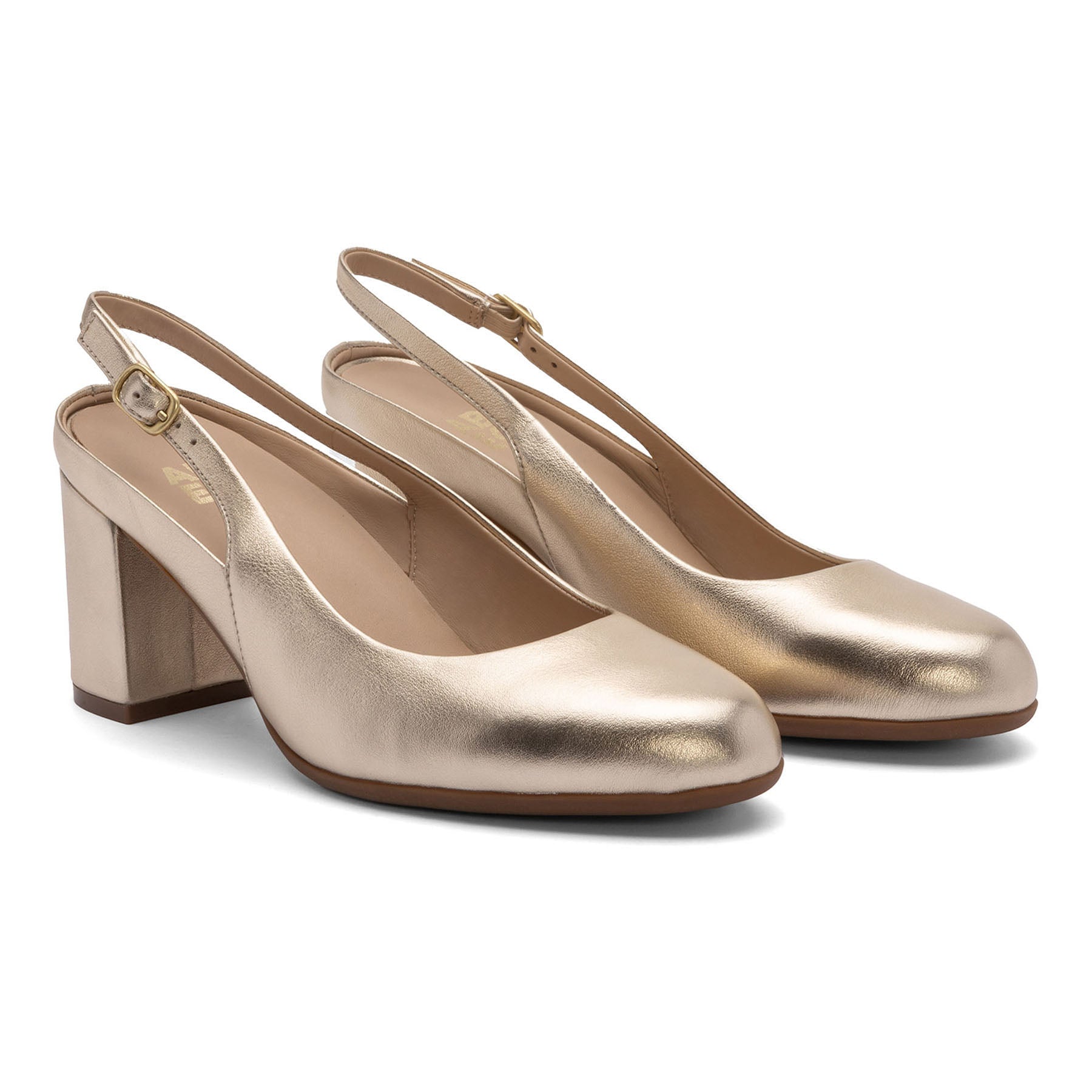 Abeo Tempo Slingback Heels in Light Gold - Comfortable Women's Dress Sandals for Weddings, Parties & Evening Events