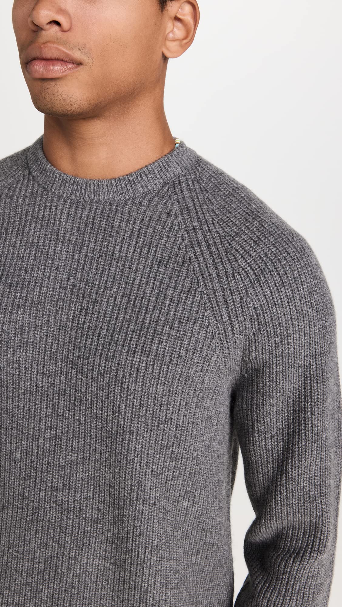 Vince Men's Raglan Rib Crew Neck Sweater | Soft Cotton Knit Pullover for Casual & Business Wear | Perfect for Office, Dates & Fall Layering