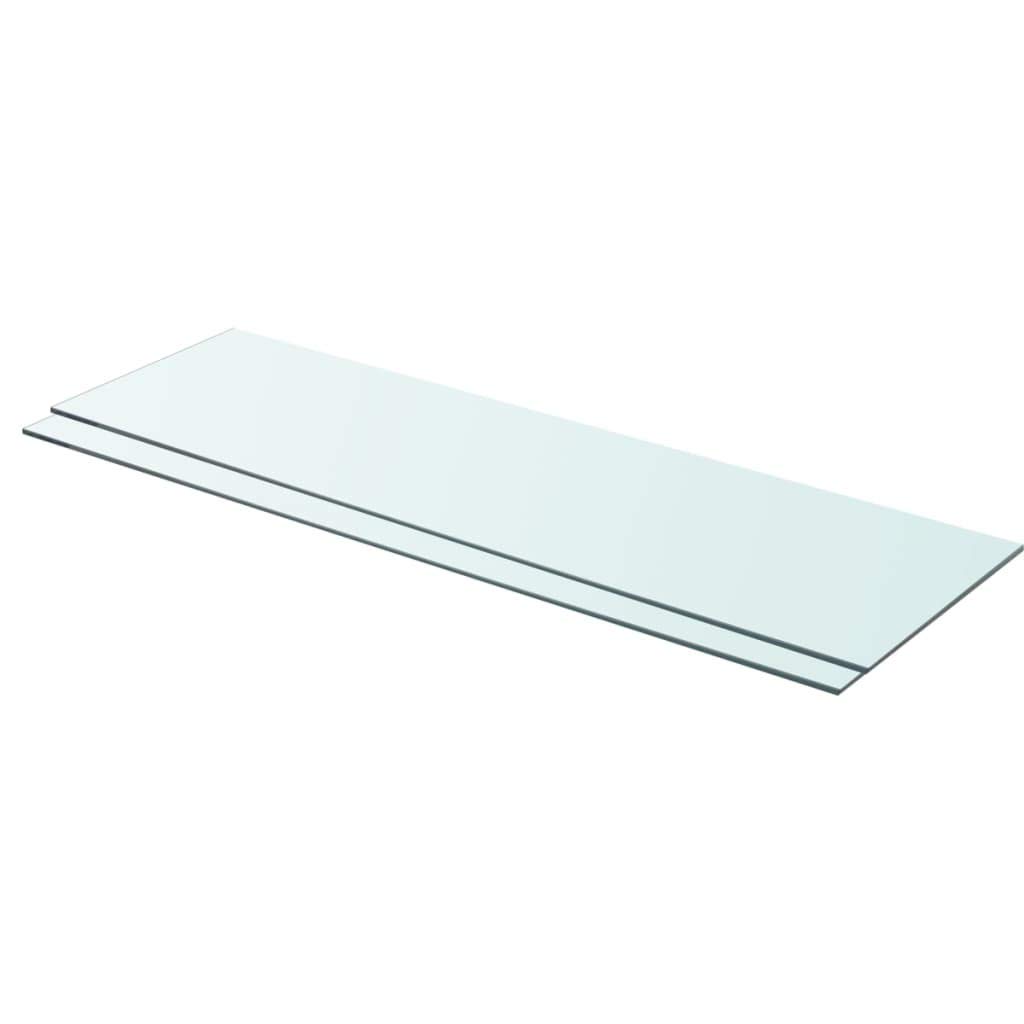 Floating Glass Shelves 35.4 x 9.8 Inch - 2 Pack Tempered Glass Wall Mounted Shelves for Bathroom, Shower Organizer & Display - Strong Clear Rectangle Glass Panels for Modern Home Decor