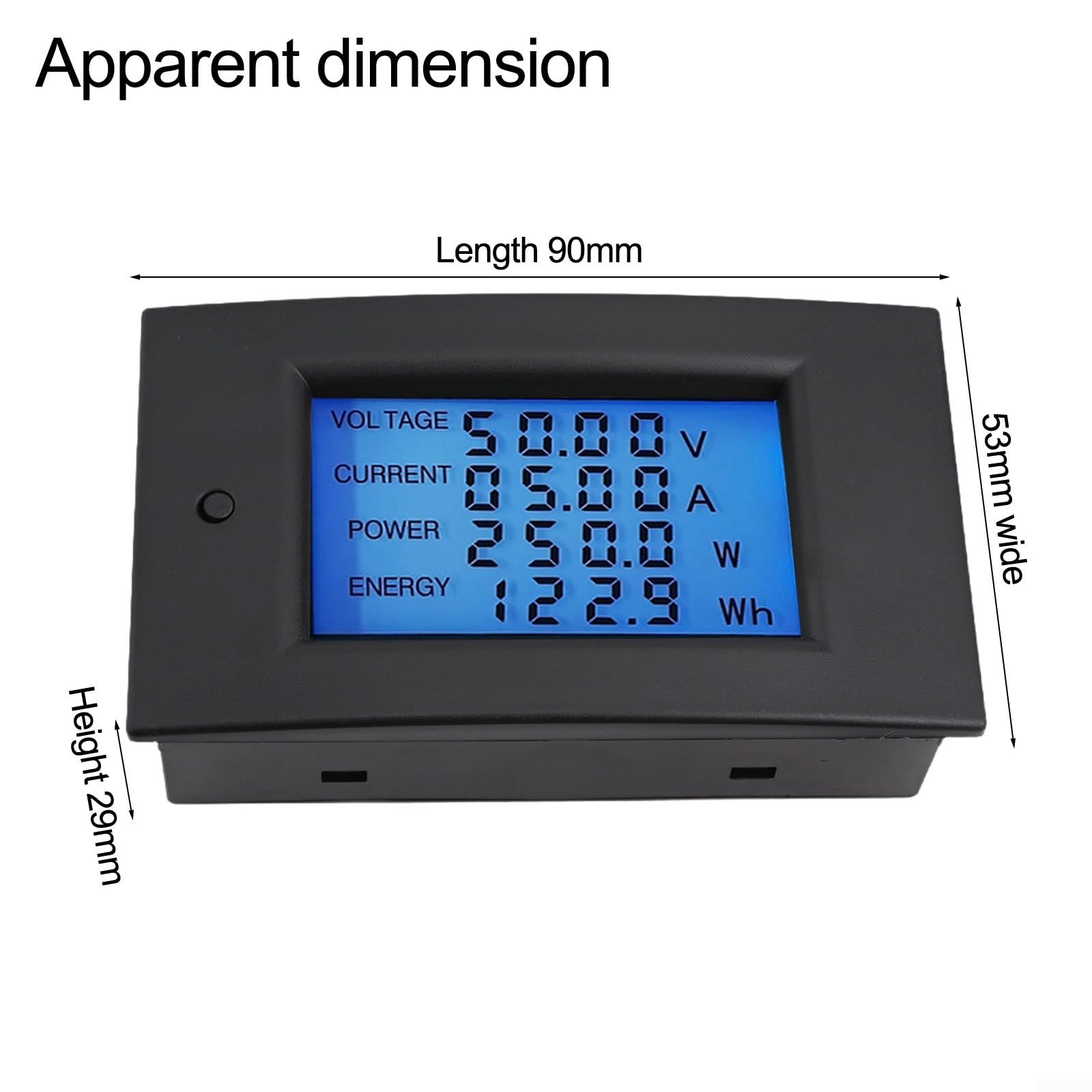 DC Digital Meter 100A LCD Display - Measure Current, Voltage, Power & Energy - Low Power Consumption - Perfect for Home Energy Monitoring & Electrical Testing