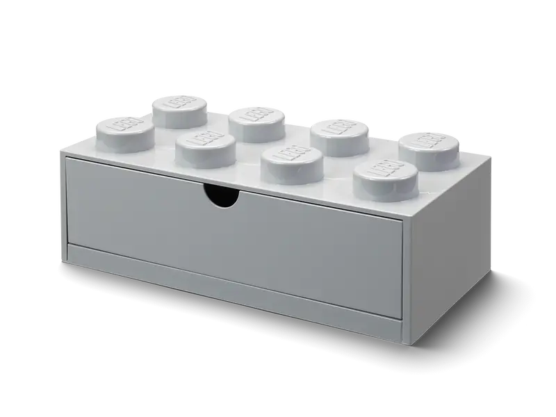LEGO 8-Stud Desk Drawer Organizer - Grey Storage Box for Office & School Supplies | Perfect for Desk Organization & Craft Storage