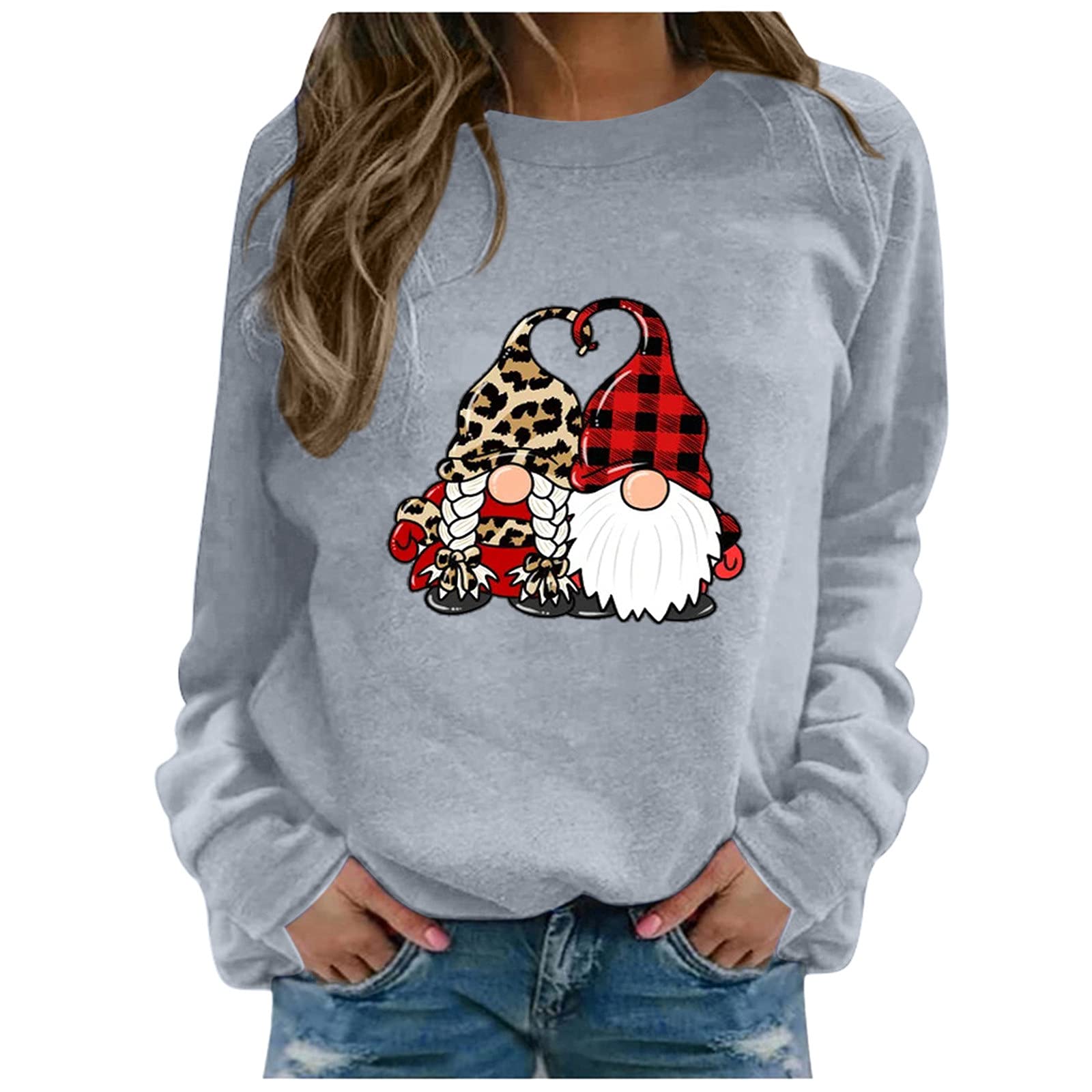 Blue Christmas Print Hoodie for Women - Cozy Pullover Sweatshirt with Long Sleeves | Perfect for Holiday Gifts, Casual Wear & Winter Outfits