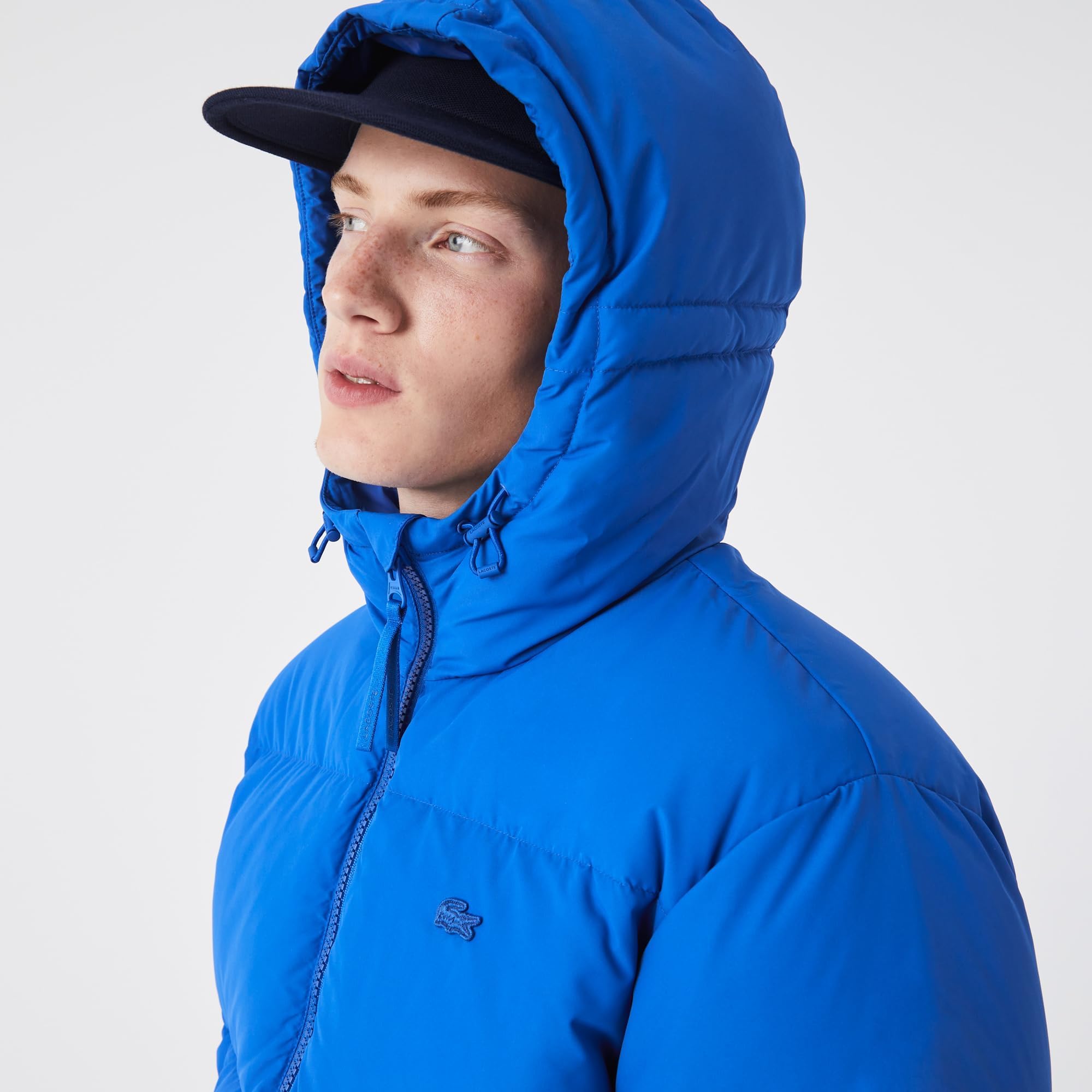 Lacoste Men's Quilted Water-Repellent Lightweight Short Jacket - Stylish Outdoor Windbreaker for Casual Wear & Travel