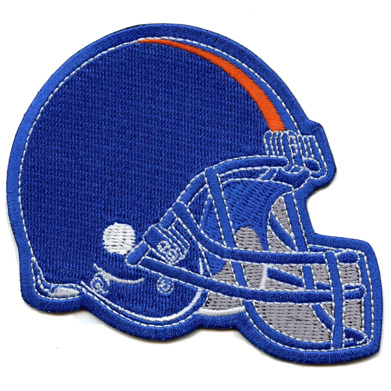Blue Football Helmet Patch - Embroidered Iron-On Sports Equipment for Football Players - Perfect for Helmet Repair, Team Customization & DIY Sports Gear