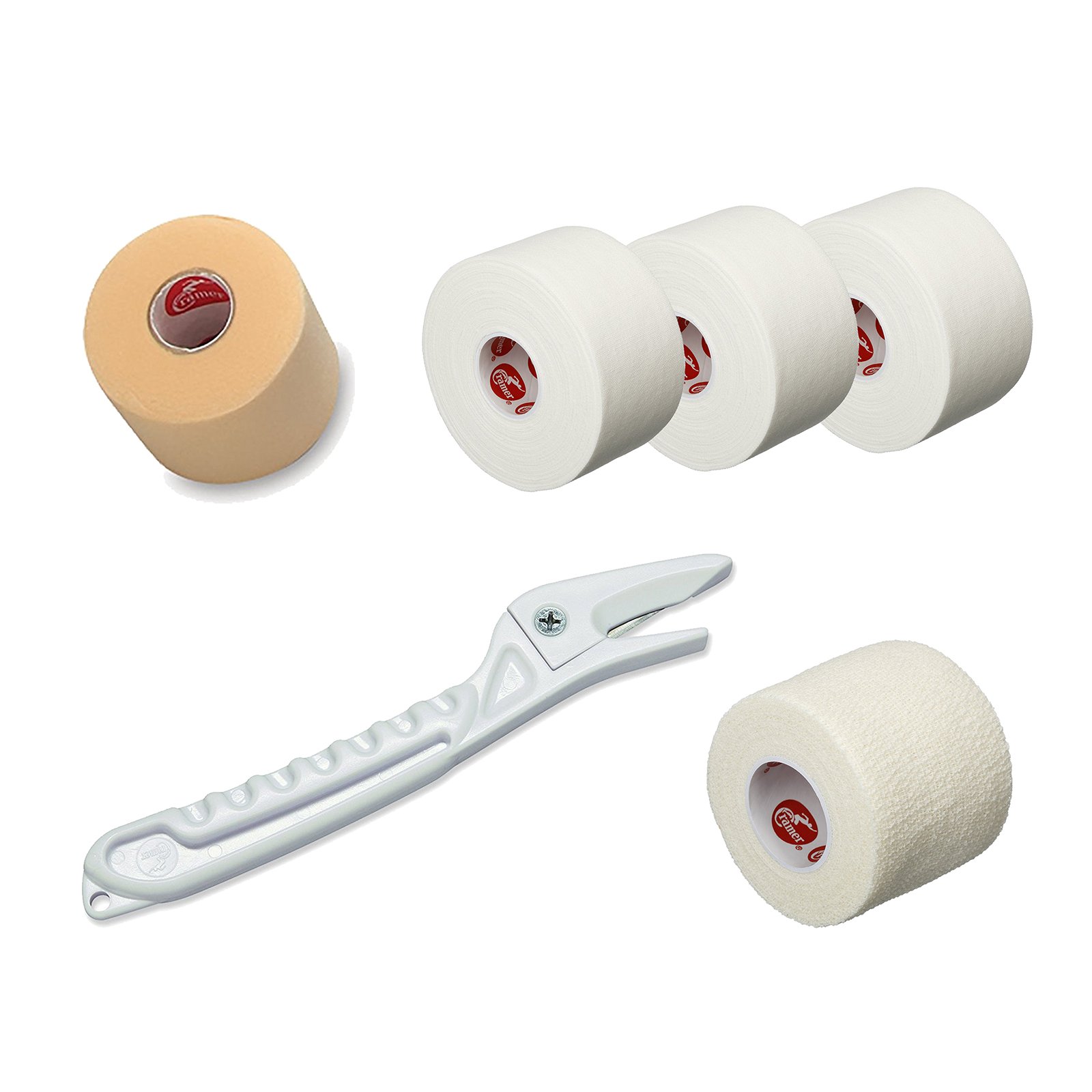 **Cramer Athletic Taping Kit - 3 Rolls 950 Tape, Underwrap, Self-Stick Cohesive Tape & Cutter - Essential Sports Injury Supplies for Coaches & Trainers - Perfect for Sprains, Strains & Joint Support**