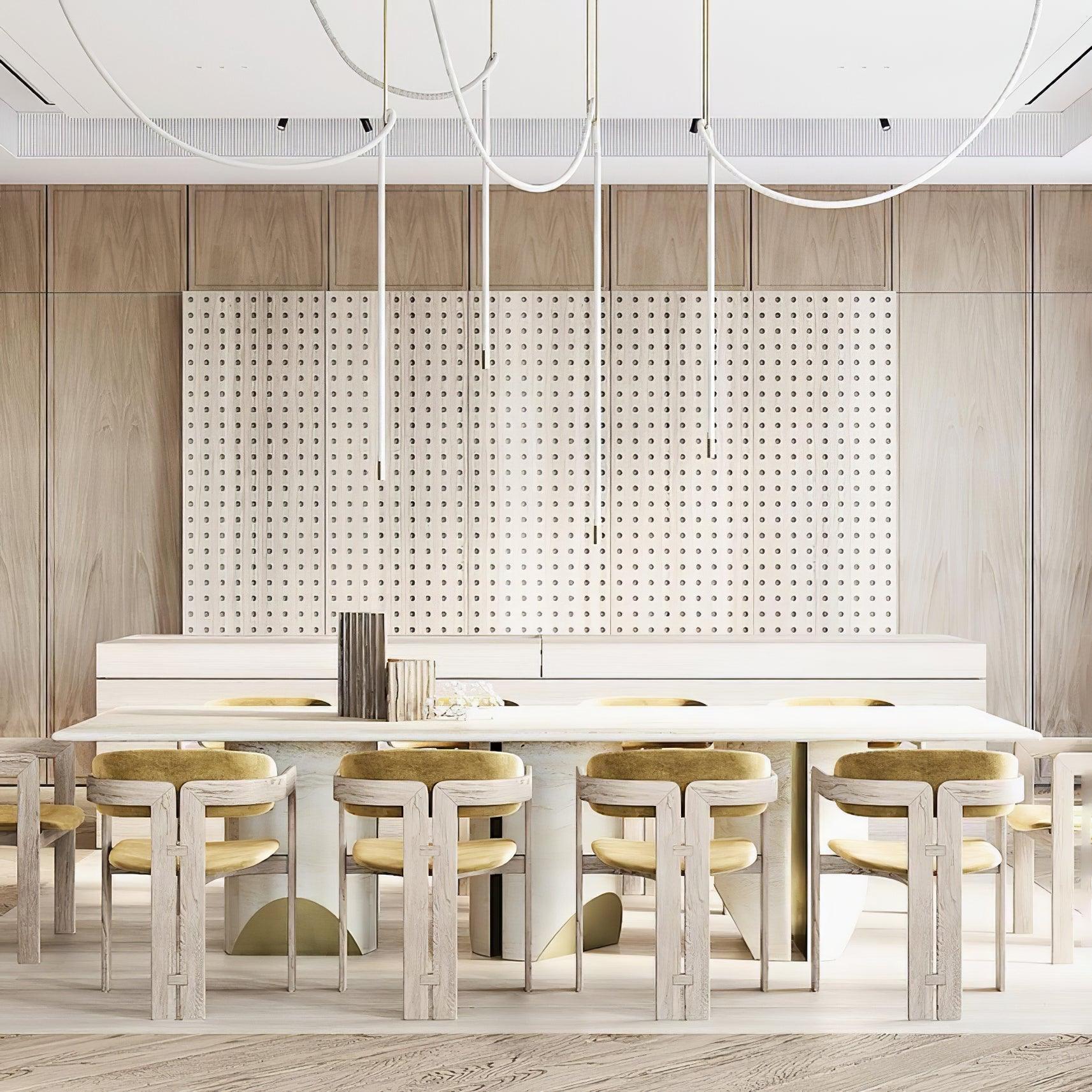 Modern Flexible Curve Pendant Lamp - Adjustable LED Hanging Light for Kitchen Island, Dining Room & Bedroom Decor
