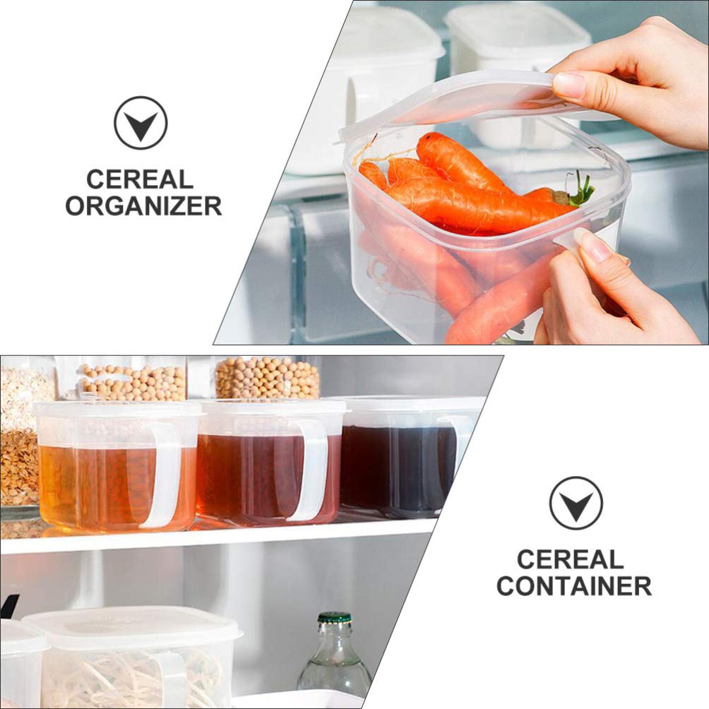 2-Pack Food Storage Containers with Handles for Kitchen & Fridge - Cereal, Dry Food Organizer