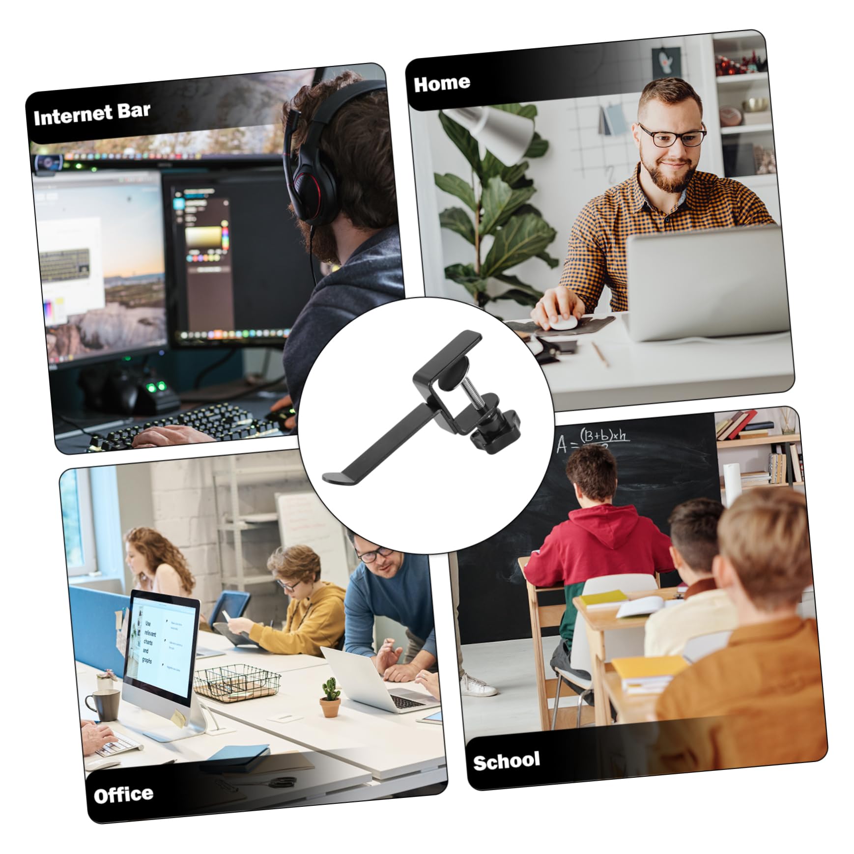 OSALADI Modern Desk Headphone Stand - Durable Aluminum Alloy Headset Holder with Universal Fit | Perfect for Office, Gaming Setup & Home Workspace Organization