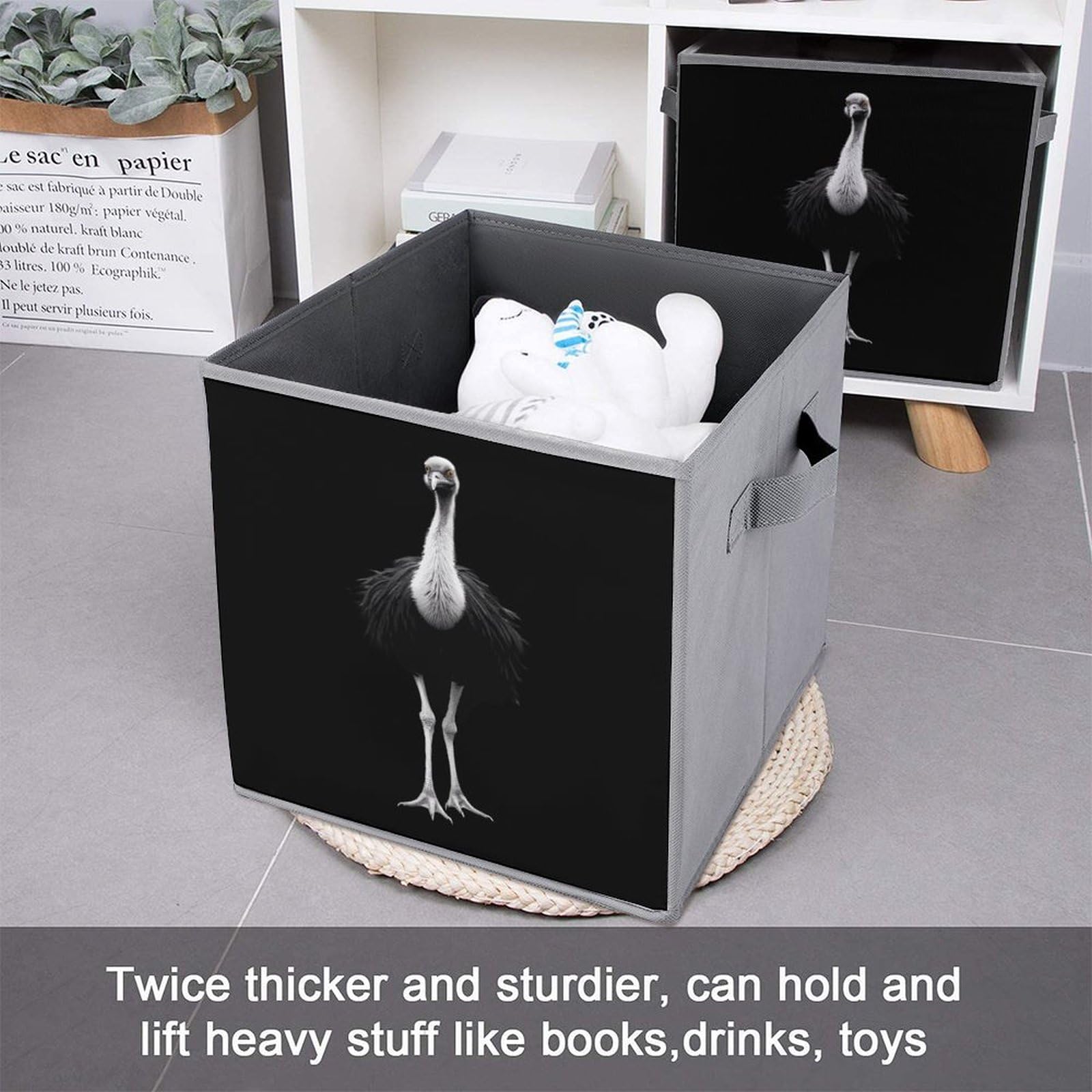 Foldable Storage Cubes Organizers - Square Storage Bins with Handles for Home, Office & Closet Organization (1 Pack) - Perfect for Toys, Books, Blankets & Seasonal Items