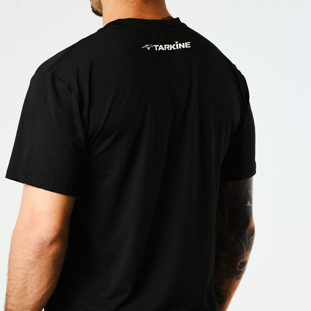 Eco-Friendly Men's Running T-Shirt - Tarkine Ultra Run Tee (Black/Thin) for Marathon & Outdoor Activities | Sustainable Performance Apparel