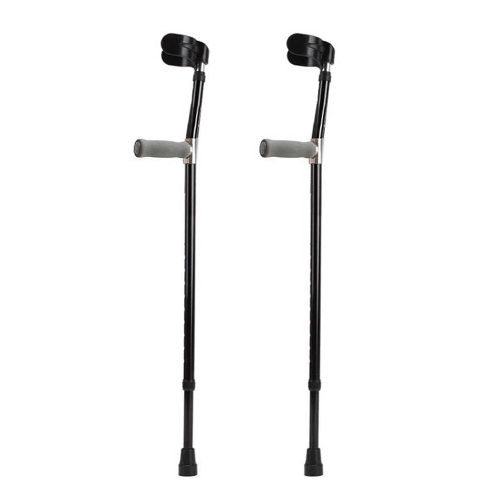 **WLKQ Adjustable Aluminum Forearm Crutches for Adults - Pair of 2 with Non-Slip Tips & Open Cuff - Lightweight Mobility Walking Aid for Injury, Surgery, or Disability Support - Black**    (Note: This optimized title includes keywords like 