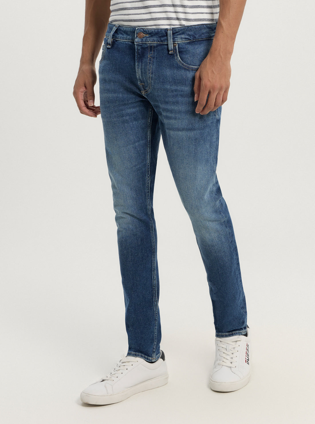 Blue Miami Skinny Denim Jeans for Women - Mid Wash Stretch Comfort Fit - Perfect for Casual Wear, Night Out & Street Style Fashion
