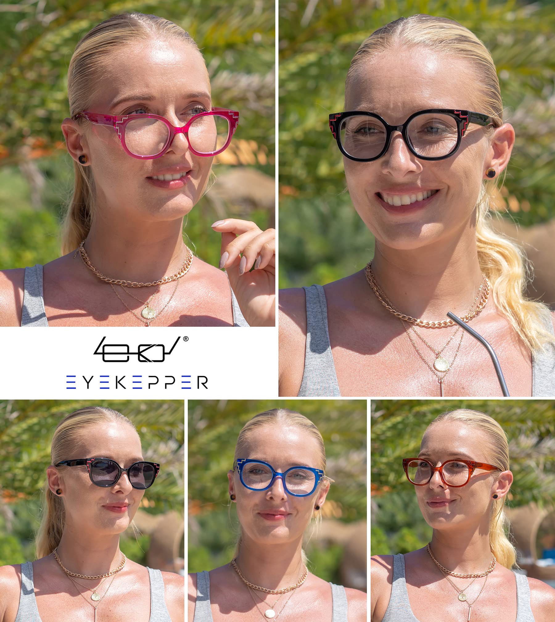 Eyekepper 5-Pack Reading Glasses for Women - Fashionable Readers +1.00 to +3.50 Strength - Lightweight Comfort for Reading, Crafts & Computer Work