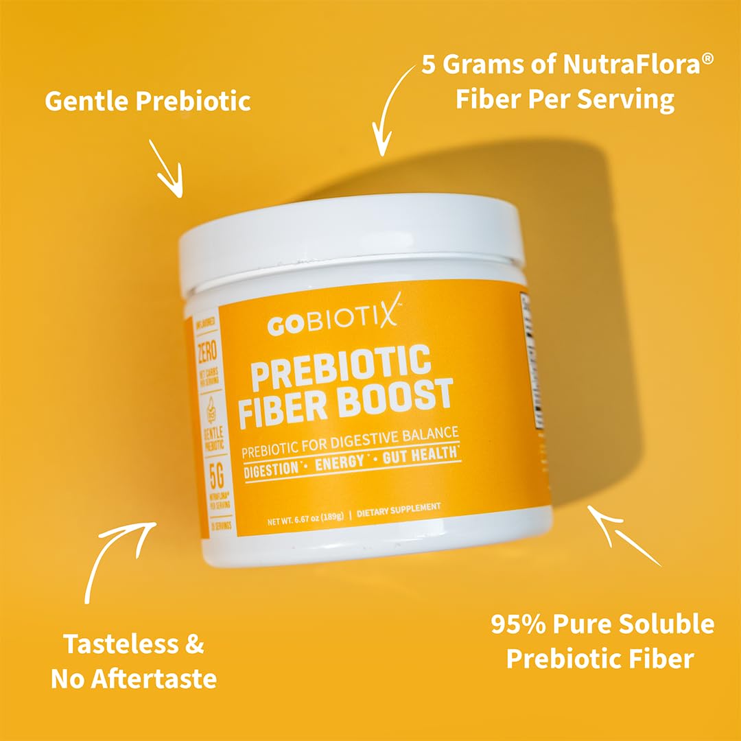 GoBiotix Prebiotic Fiber Powder - Gut Health, Keto, Vegan (2 Pack) for Digestive Wellness