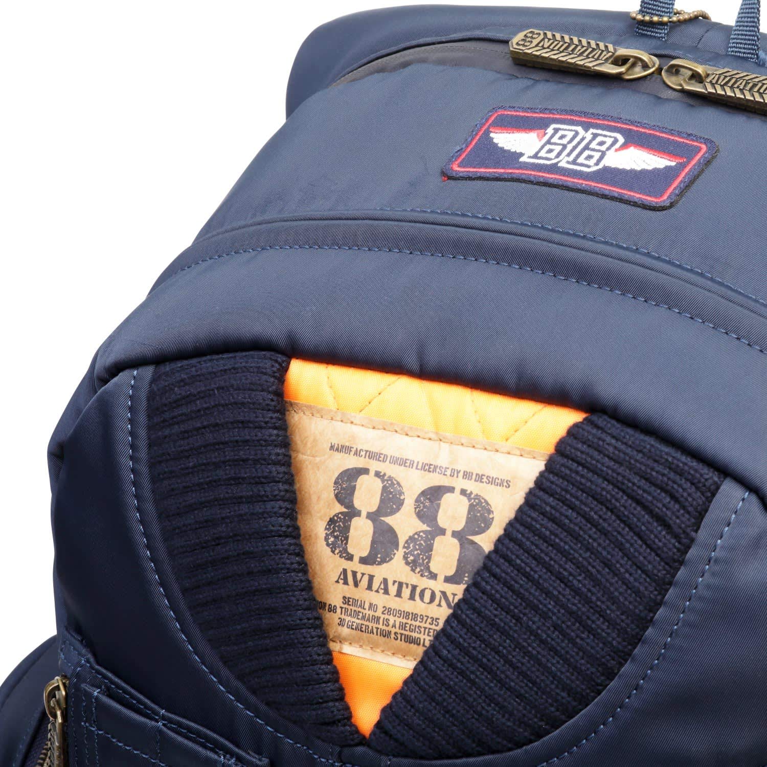 Stylish MA-1 Embroidered Backpack with Multiple Pockets - Navy Airborne Military Design for Travel, Hiking & Daily Commute