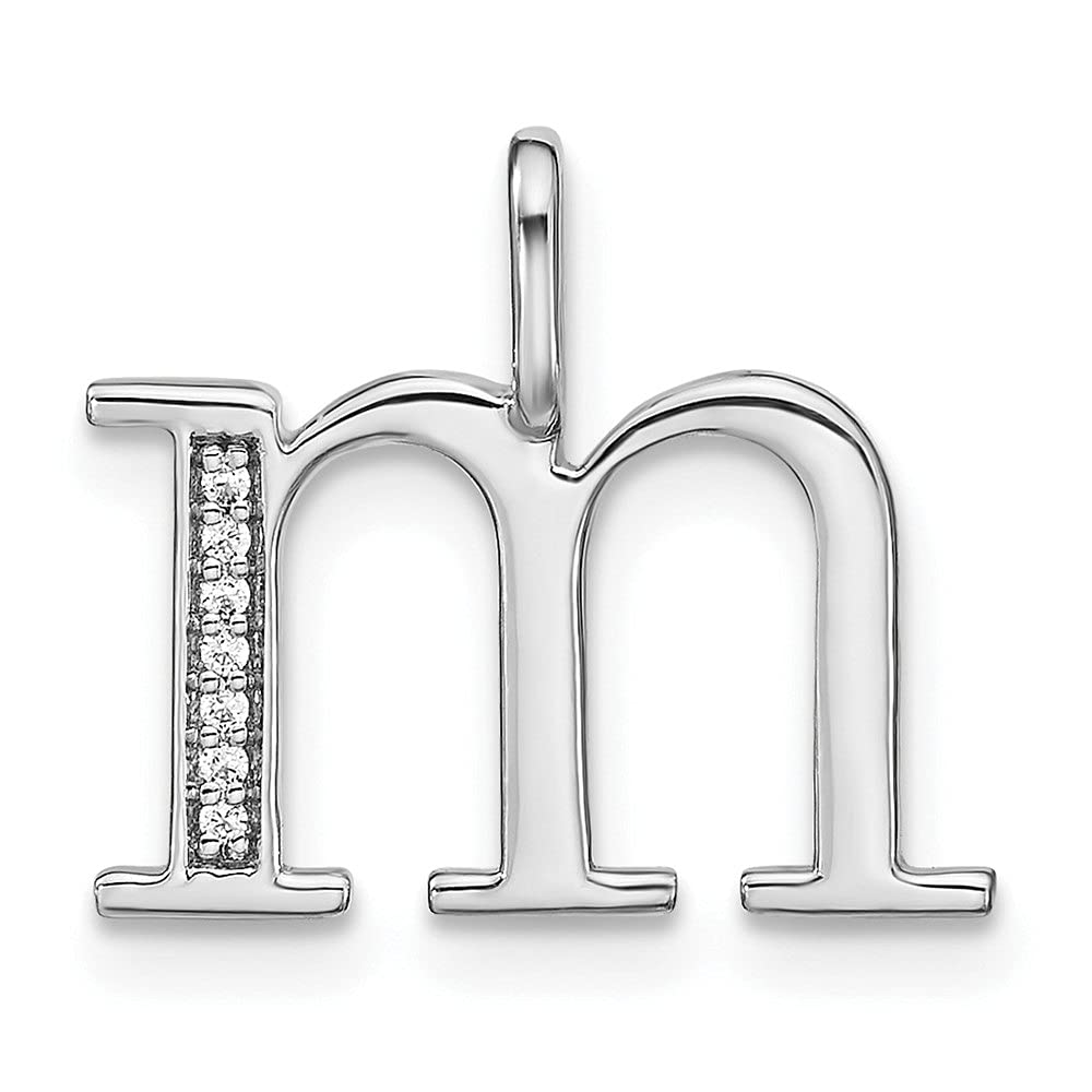 14K White Gold Diamond Letter 